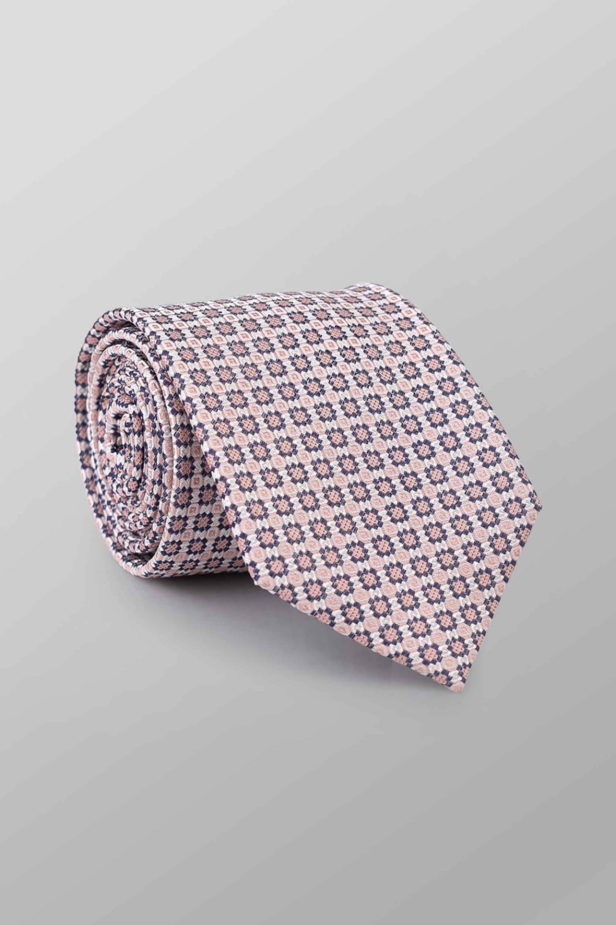 Oxford Company ανδρική μεταξωτή γραβάτα με σχέδιο Regular Fit - TIE62-412.01 Ροζ Ανοιχτό