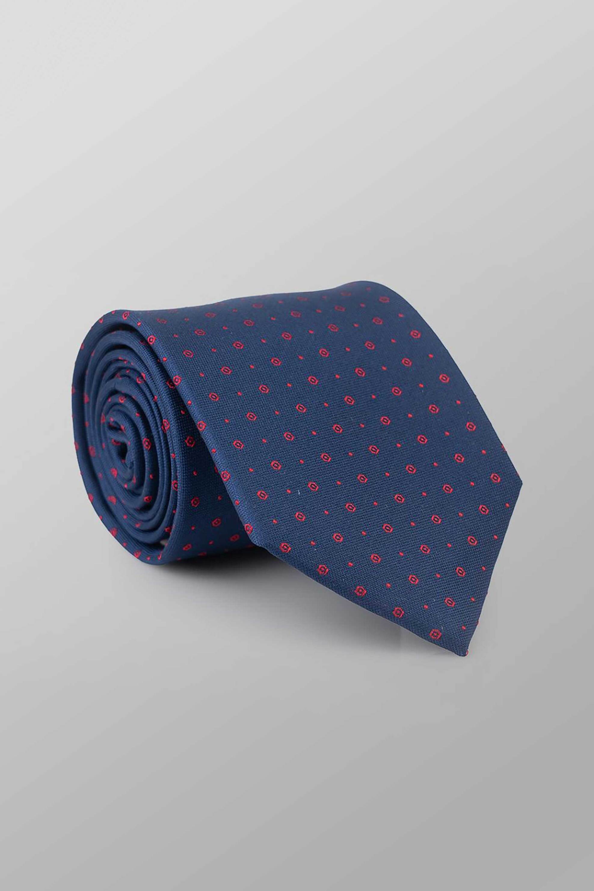 Oxford Company ανδρική μεταξωτή γραβάτα με σχέδιο Regular Fit - TIE62-434.01 Μπλε Σκούρο
