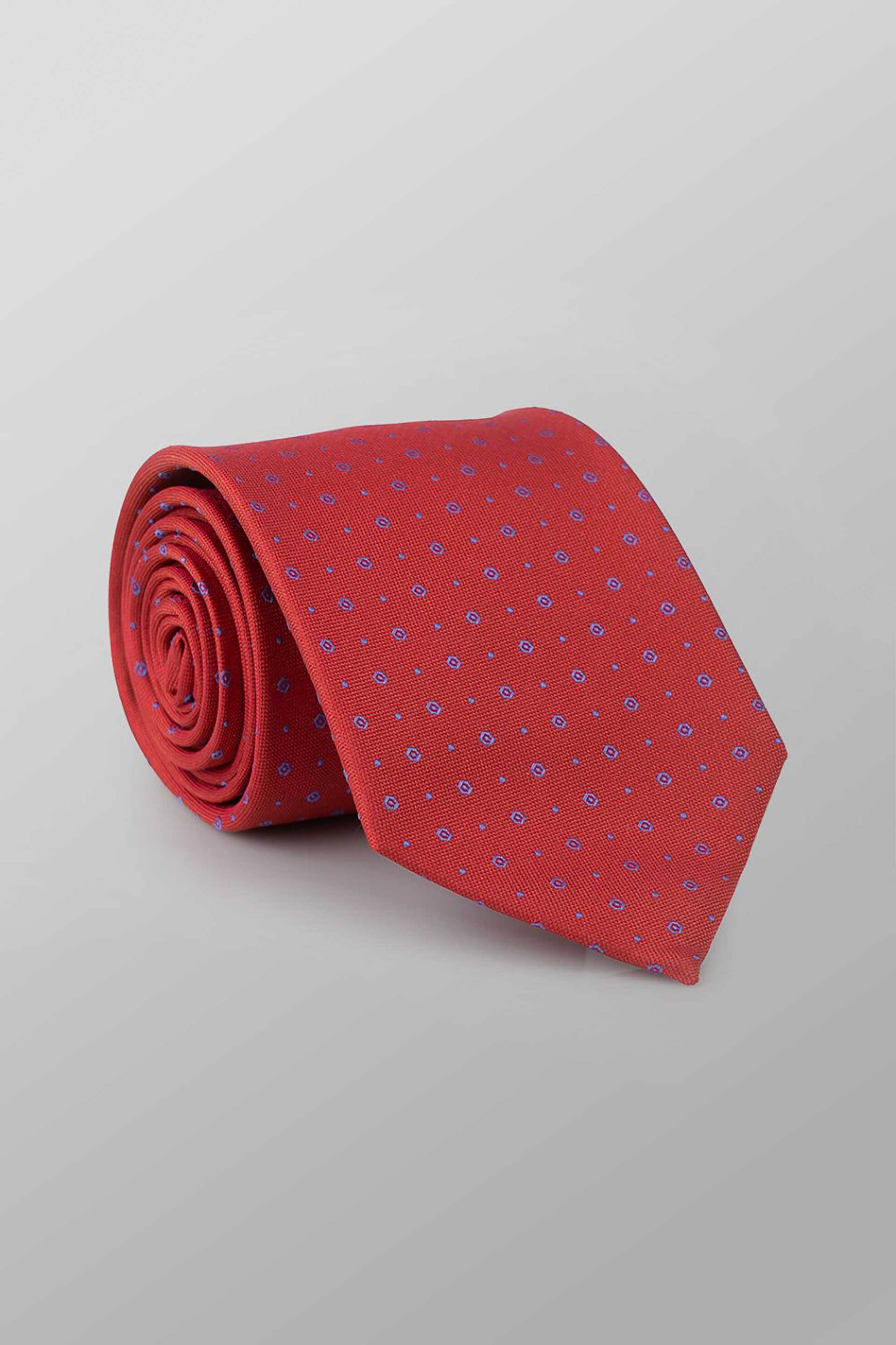 Oxford Company ανδρική μεταξωτή γραβάτα με σχέδιο Regular Fit - TIE62-434.02 Κόκκινο