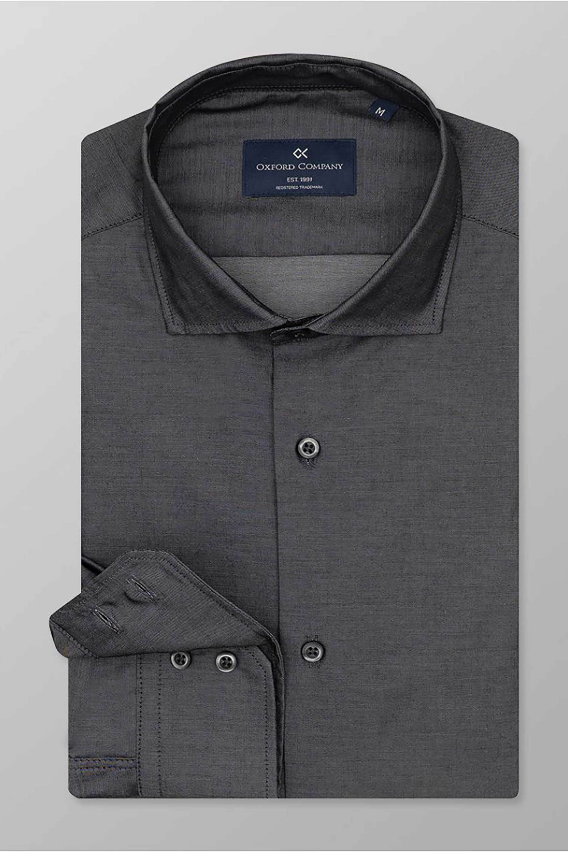 Oxford Company ανδρικό πουκάμισο romeo μονόχρωμο Slim Fit "Sport" - T110-RY21.05 Ανθρακί