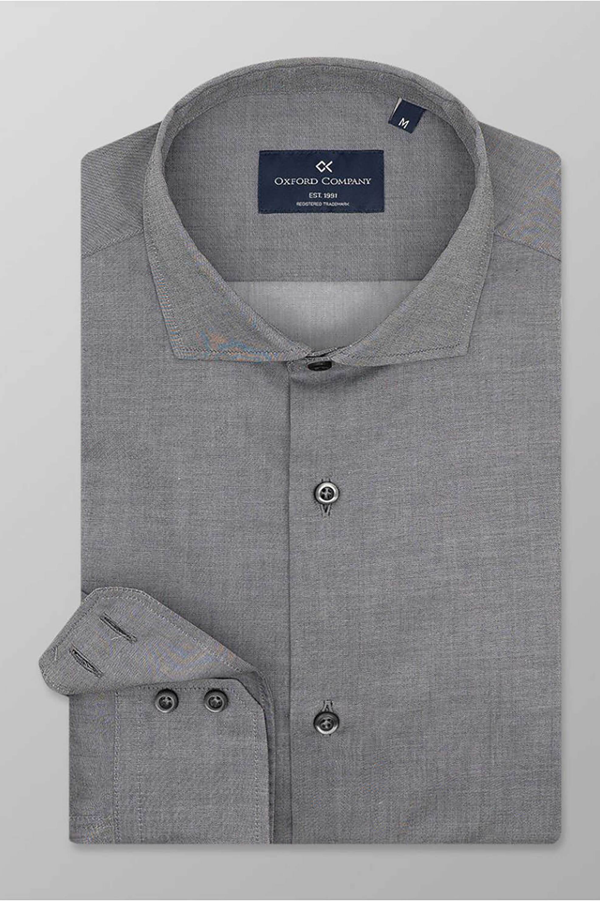 Oxford Company ανδρικό πουκάμισο romeo μονόχρωμο Slim Fit "Sport" - T110-RY21.01 Γκρι