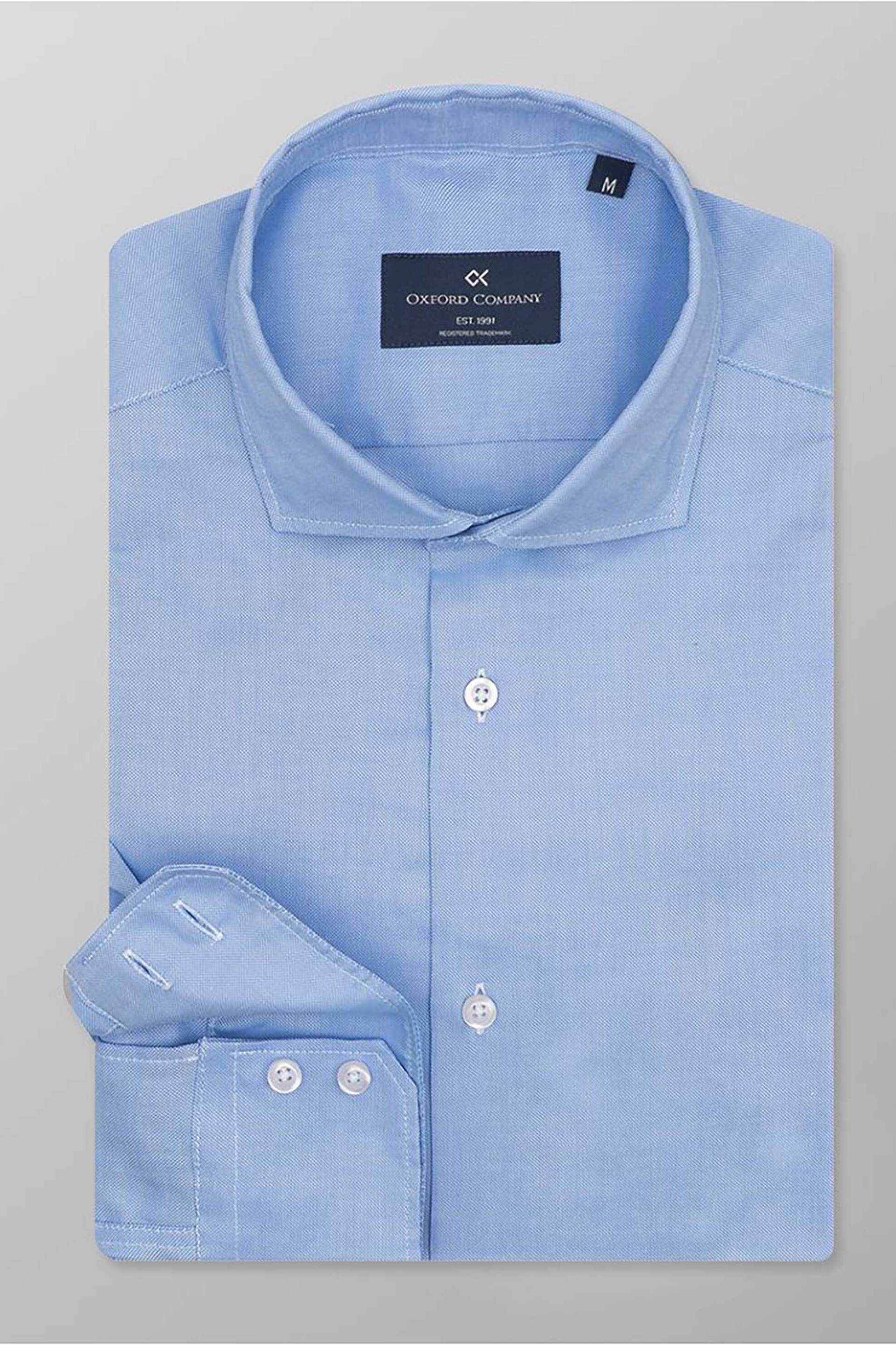 Oxford Company ανδρικό πουκάμισο romeo μονόχρωμο Slim Fit "Sport" - O111-RY21.02 Μπλε Ανοιχτό