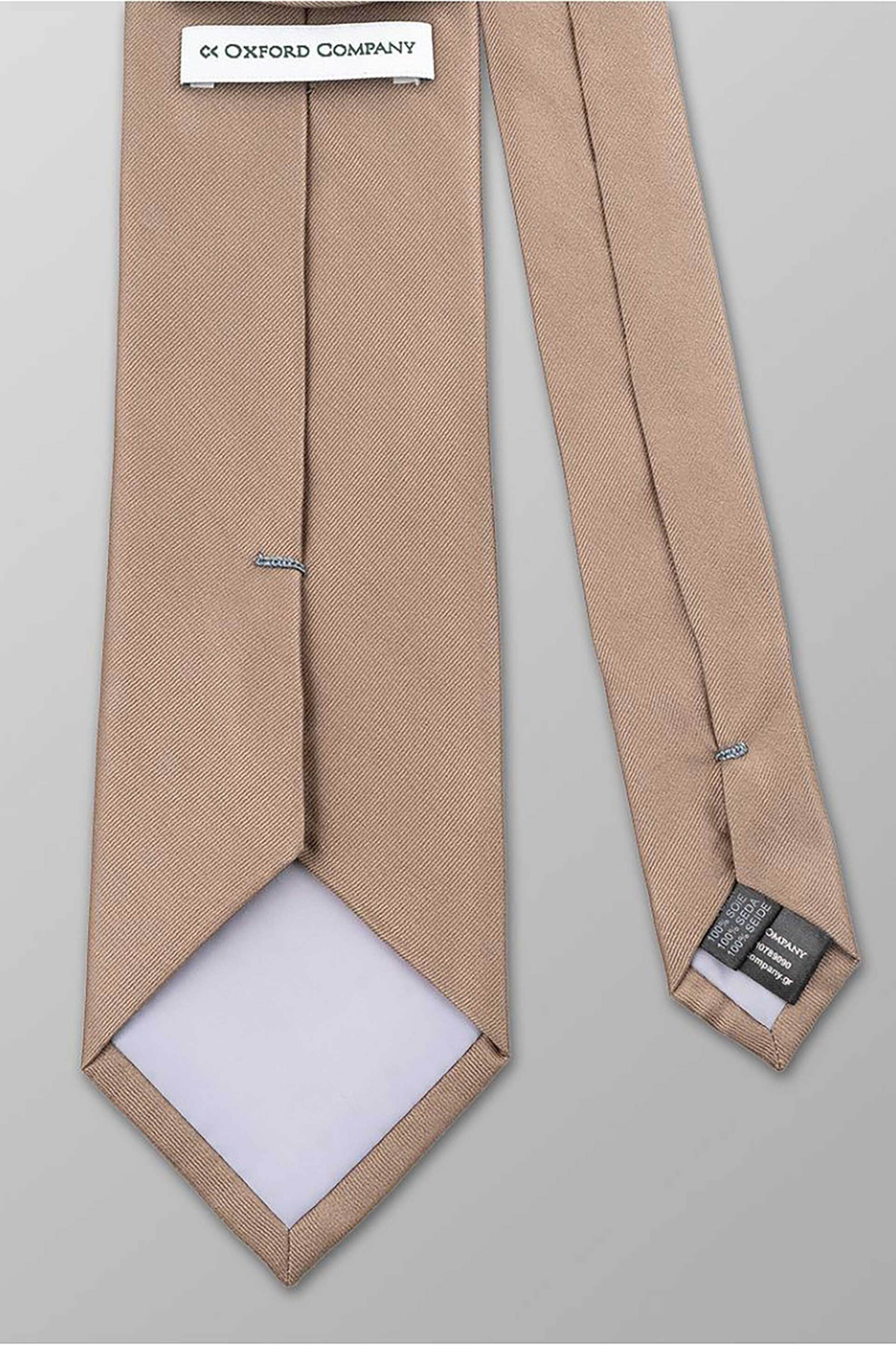 Oxford Company Ανδρική Μεταξωτή Γραβάτα Μονόχρωμη Regular Fit - Tie62-101 05 Μπεζ