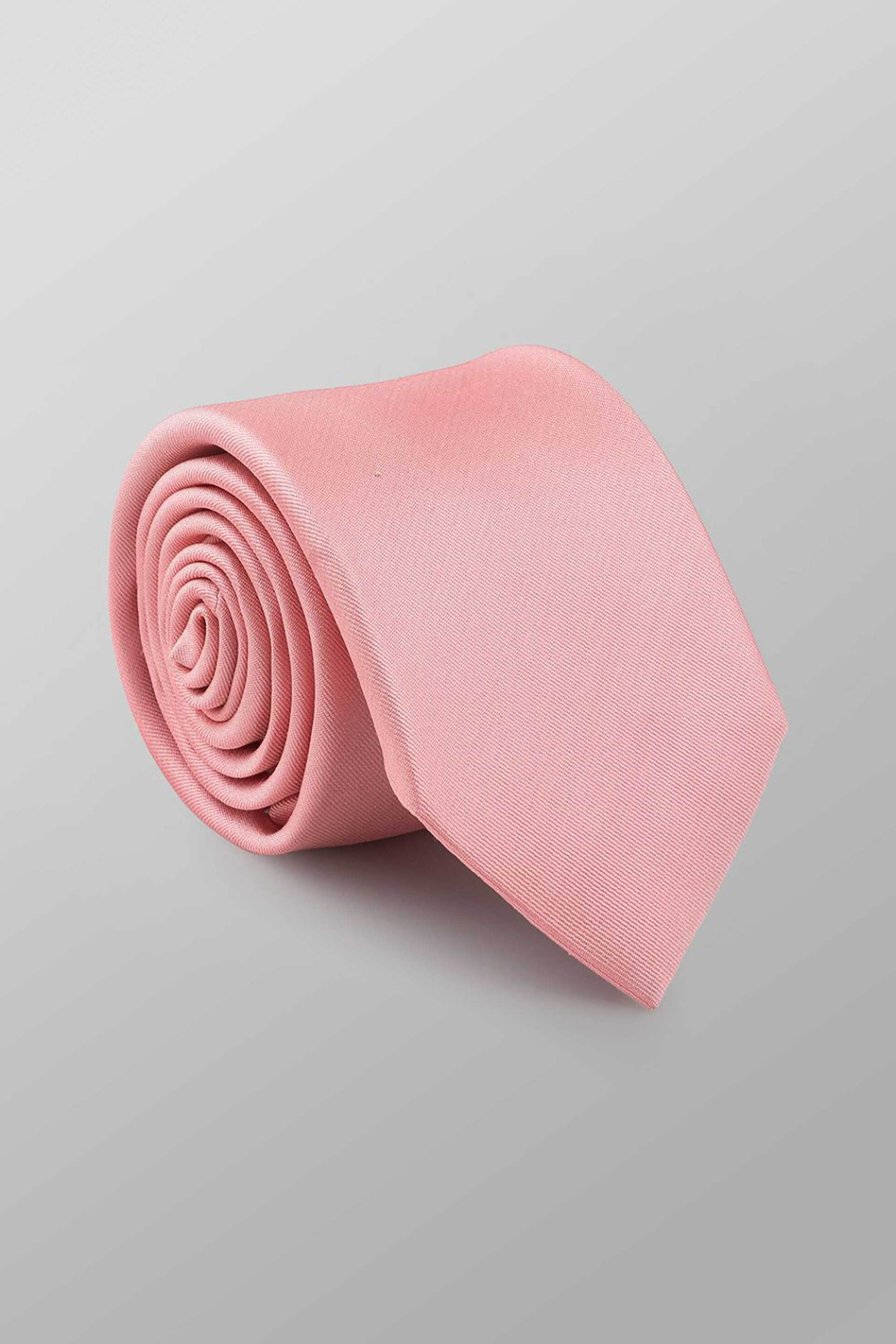Oxford Company ανδρική μεταξωτή γραβάτα μονόχρωμη Regular Fit - TIE62-101.07 Ροζ