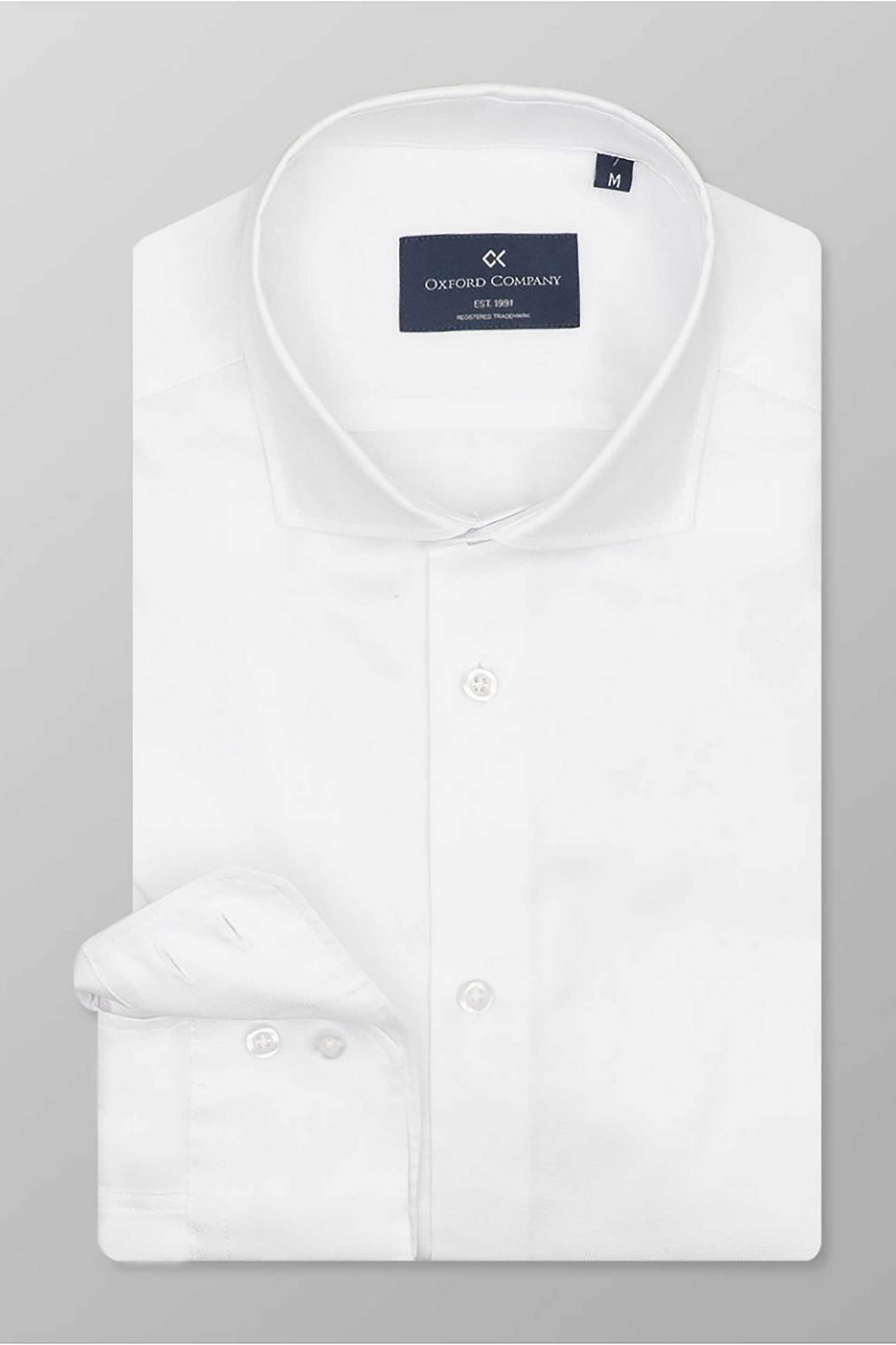 Oxford Company ανδρικό πουκάμισο romeo μονόχρωμο Slim Fit "Sport" - O111-RY21.01 Λευκό