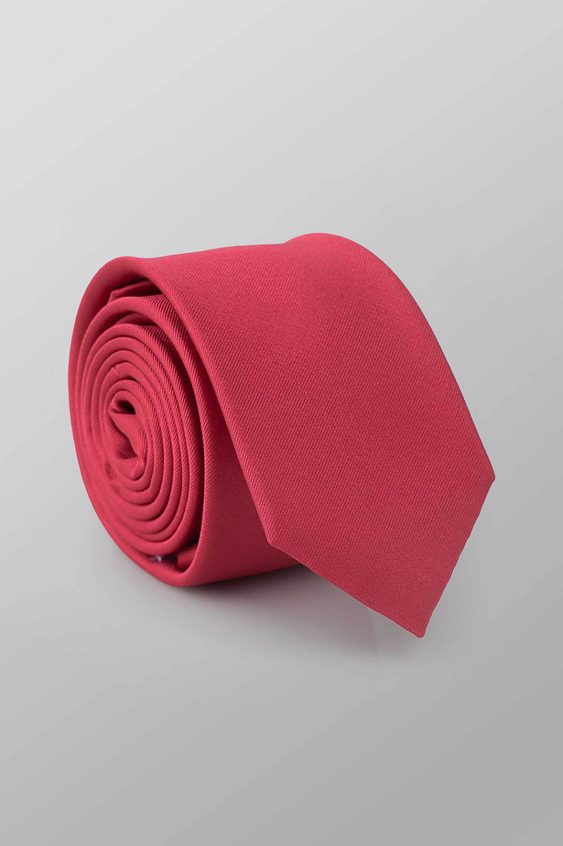 Oxford Company ανδρική μεταξωτή γραβάτα μονόχρωμη Slim Fit - TIE62-102.06 Κόκκινο