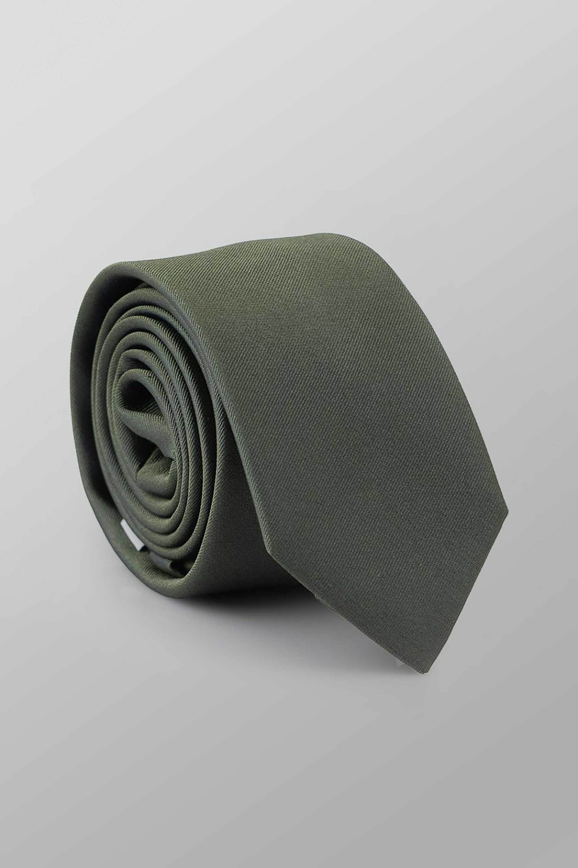 Oxford Company ανδρική μεταξωτή γραβάτα μονόχρωμη Slim Fit - TIE62-102.09 Λαδί