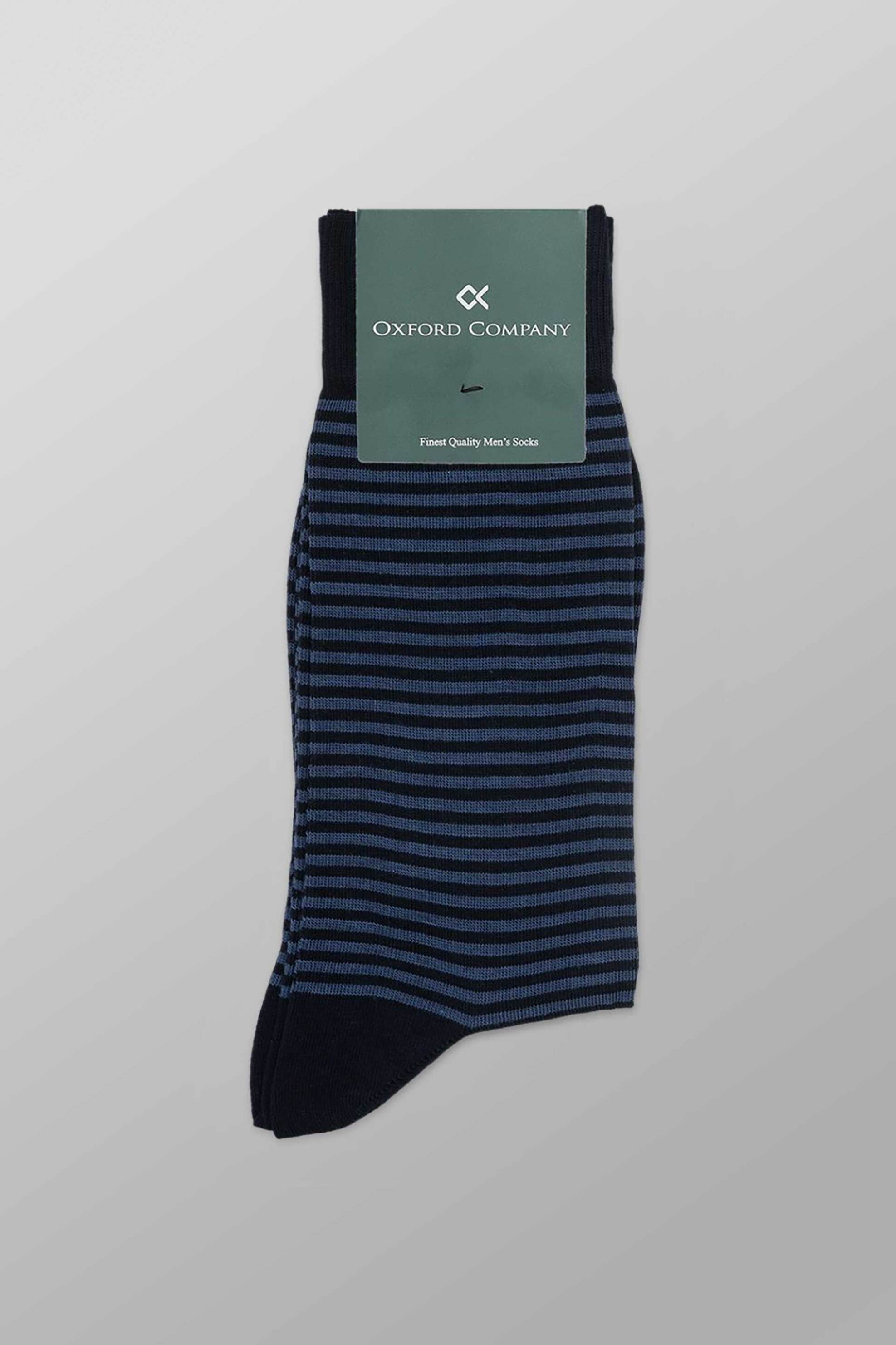 Oxford Company ανδρικές μακριές κάλτσες με ριγέ σχέδιο - SC62-1200.01 Μπλε Σκούρο