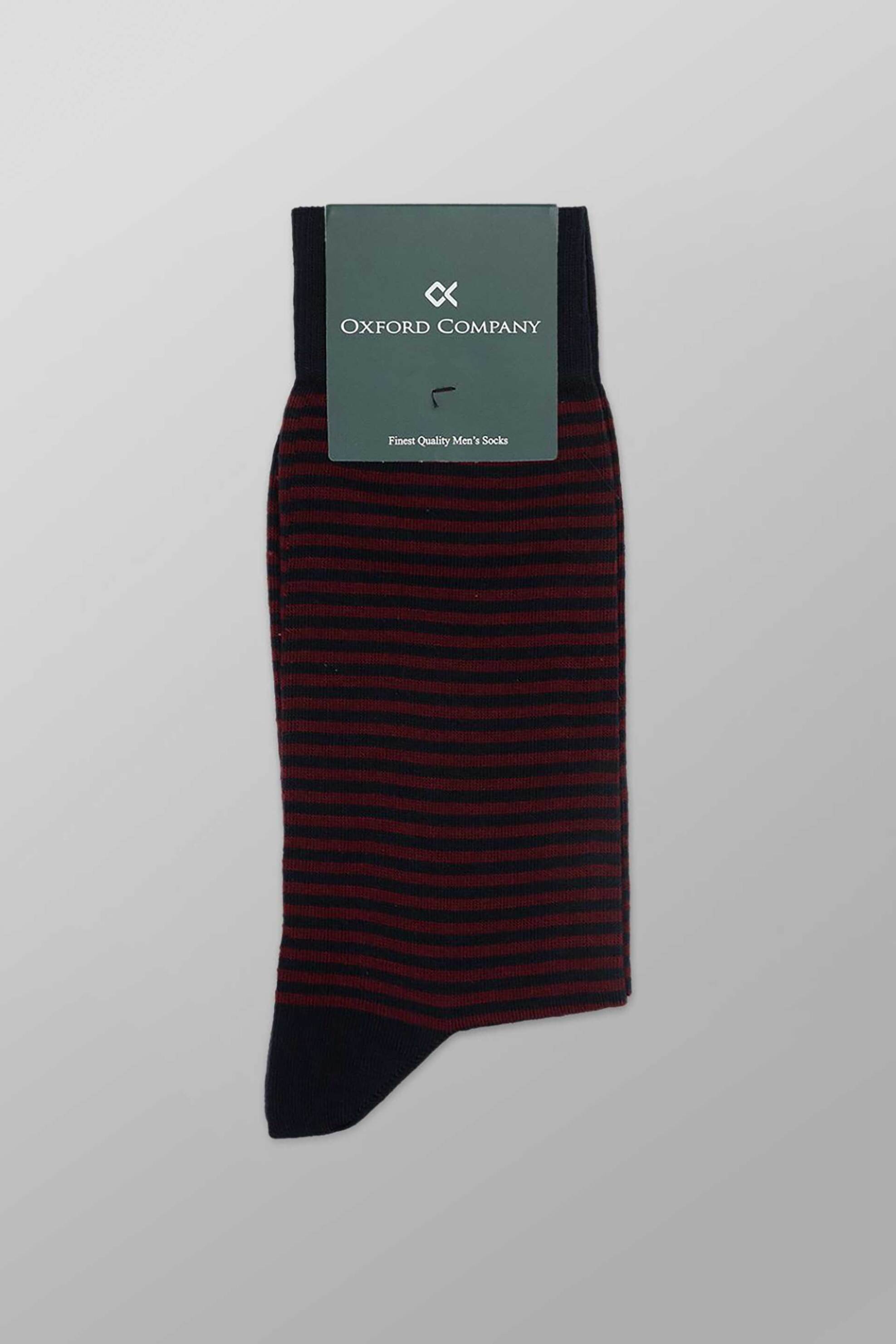Oxford Company ανδρικές μακριές κάλτσες με ριγέ σχέδιο - SC62-1200.02 Μπορντό
