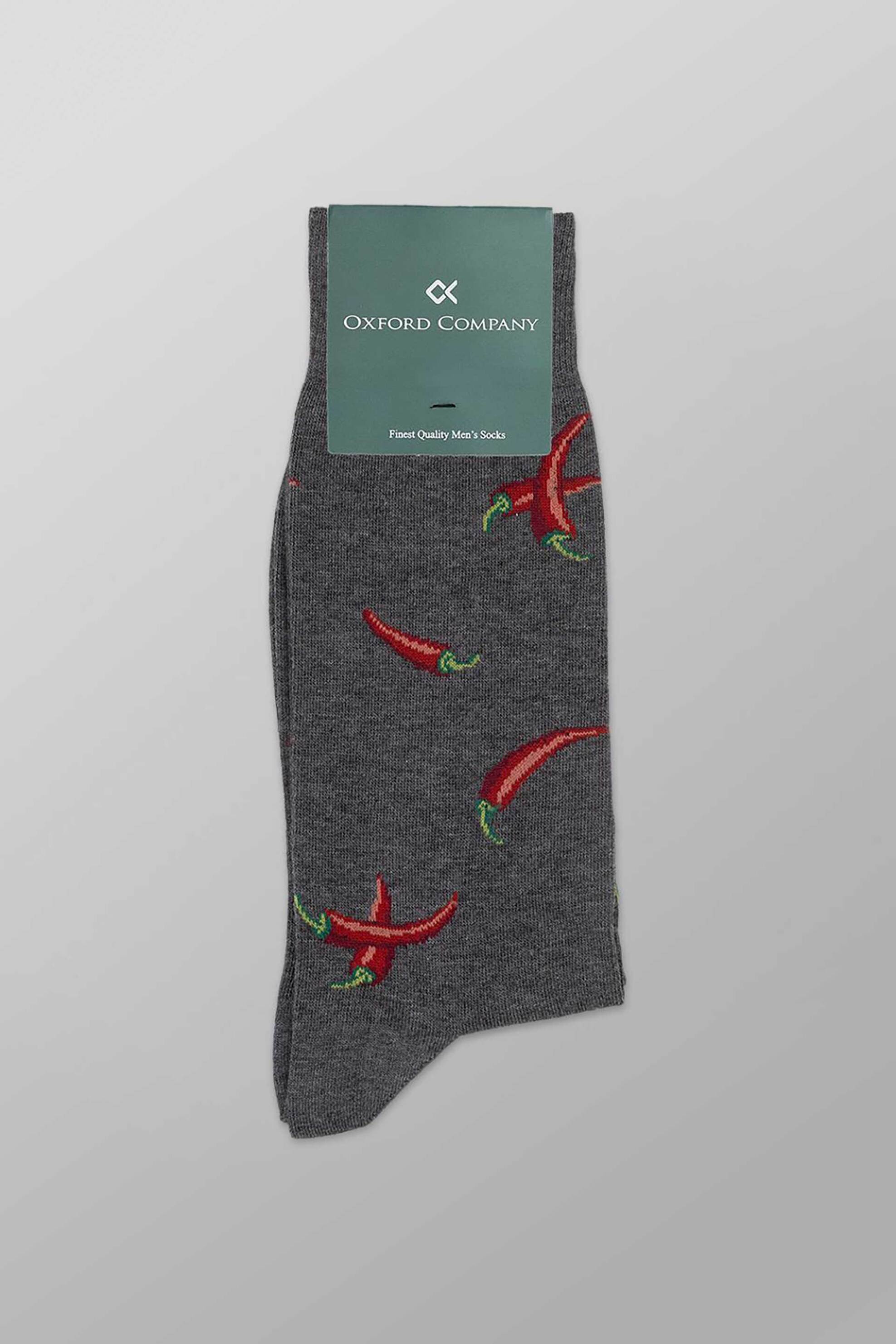Oxford Company ανδρικές μακριές κάλτσες με σχέδιο - SC62-1401.02 Γκρι