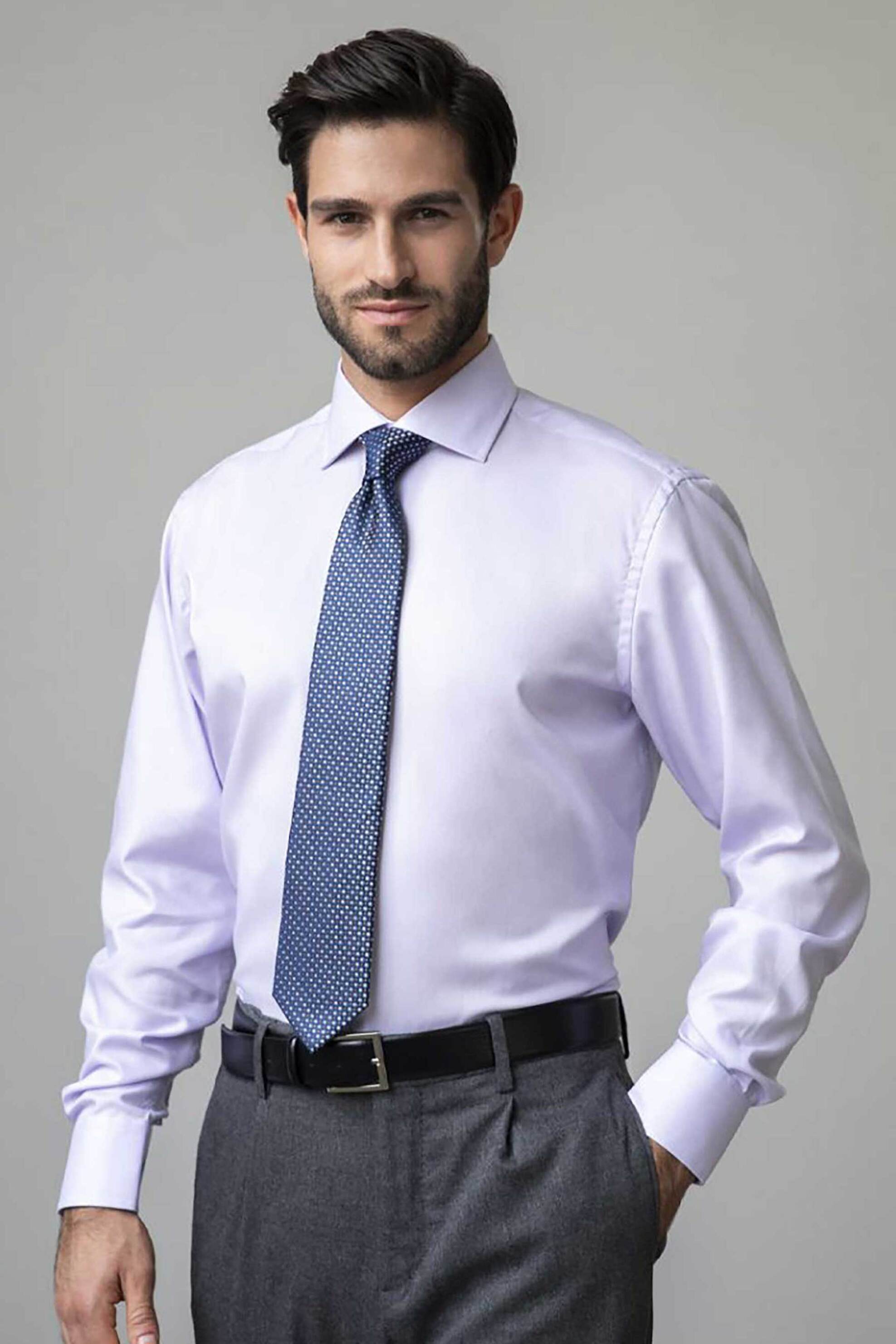 Oxford Company ανδρικό πουκάμισο club μονόχρωμο Regular Fit "Classic" - Z217NRM20.07 Λιλά