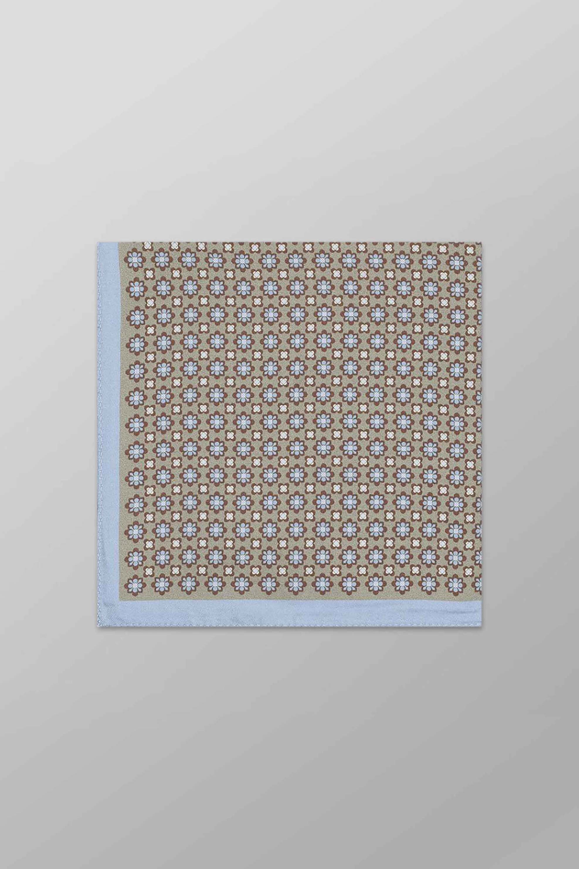 Oxford Company ανδρικό μεταξωτό μαντήλι τσέπης με σχέδιο - M462-FY60.02 Μπεζ