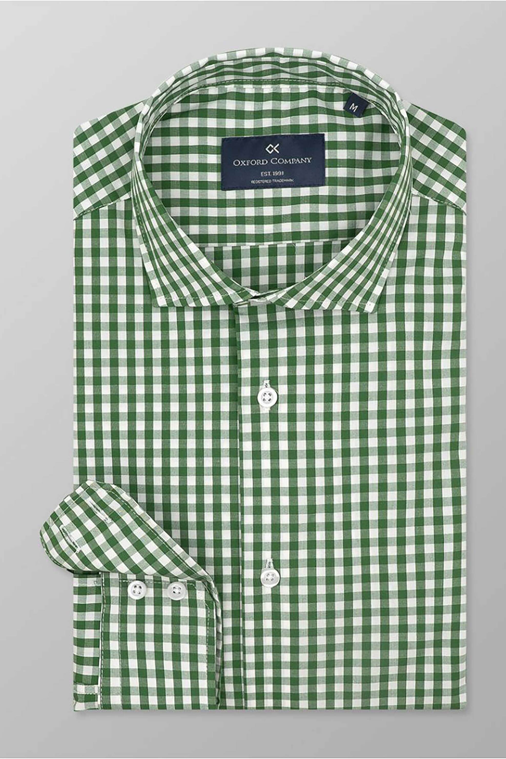 Oxford Company ανδρικό sport πουκάμισο καρό Slim Fit "Romeo" - M137-RZ21.05 Πράσινο