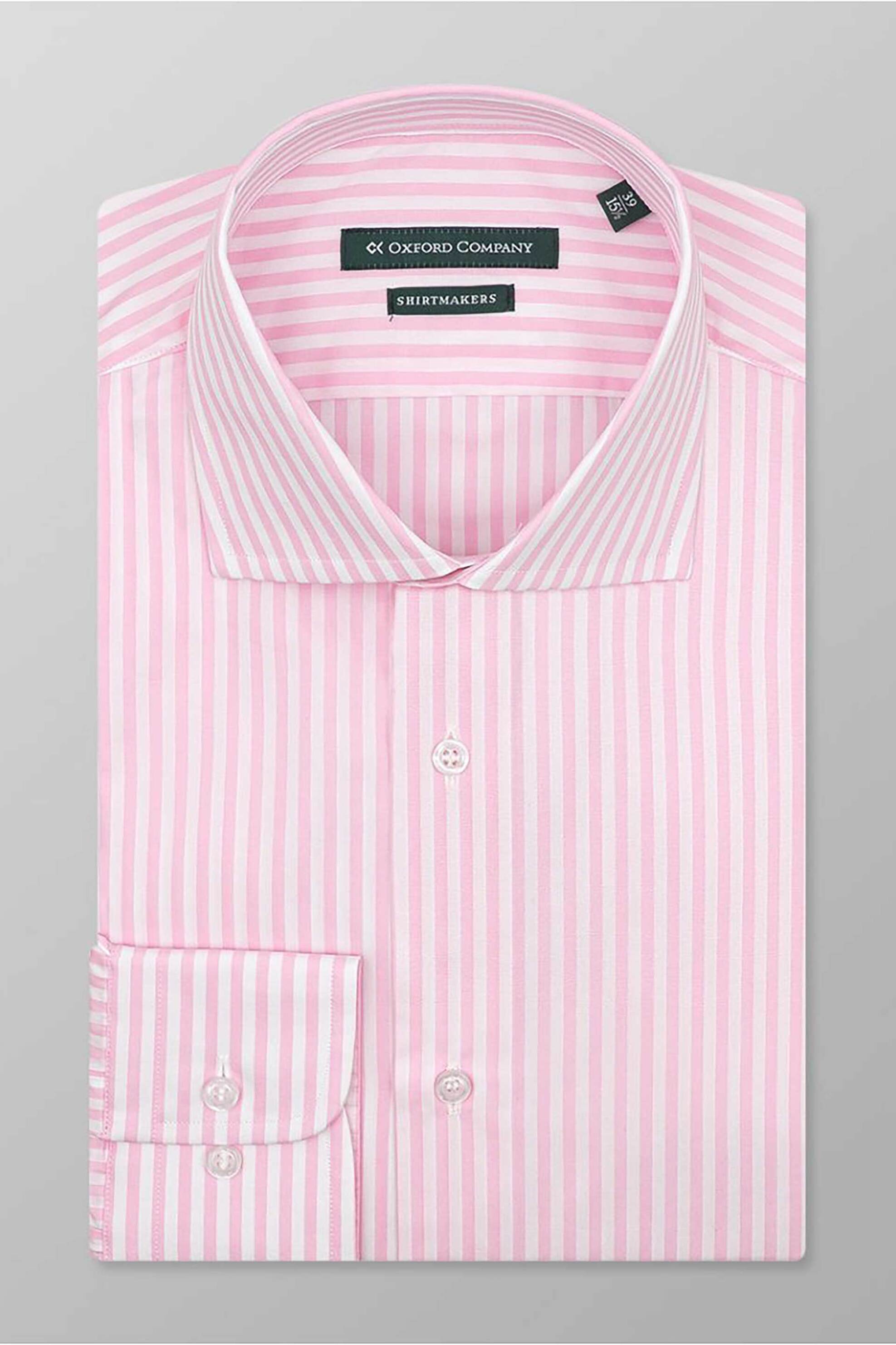 Oxford Company Ανδρικό Classic Πουκάμισο Ριγέ Regular Fit Club - M325Nrz20 01 Ροζ