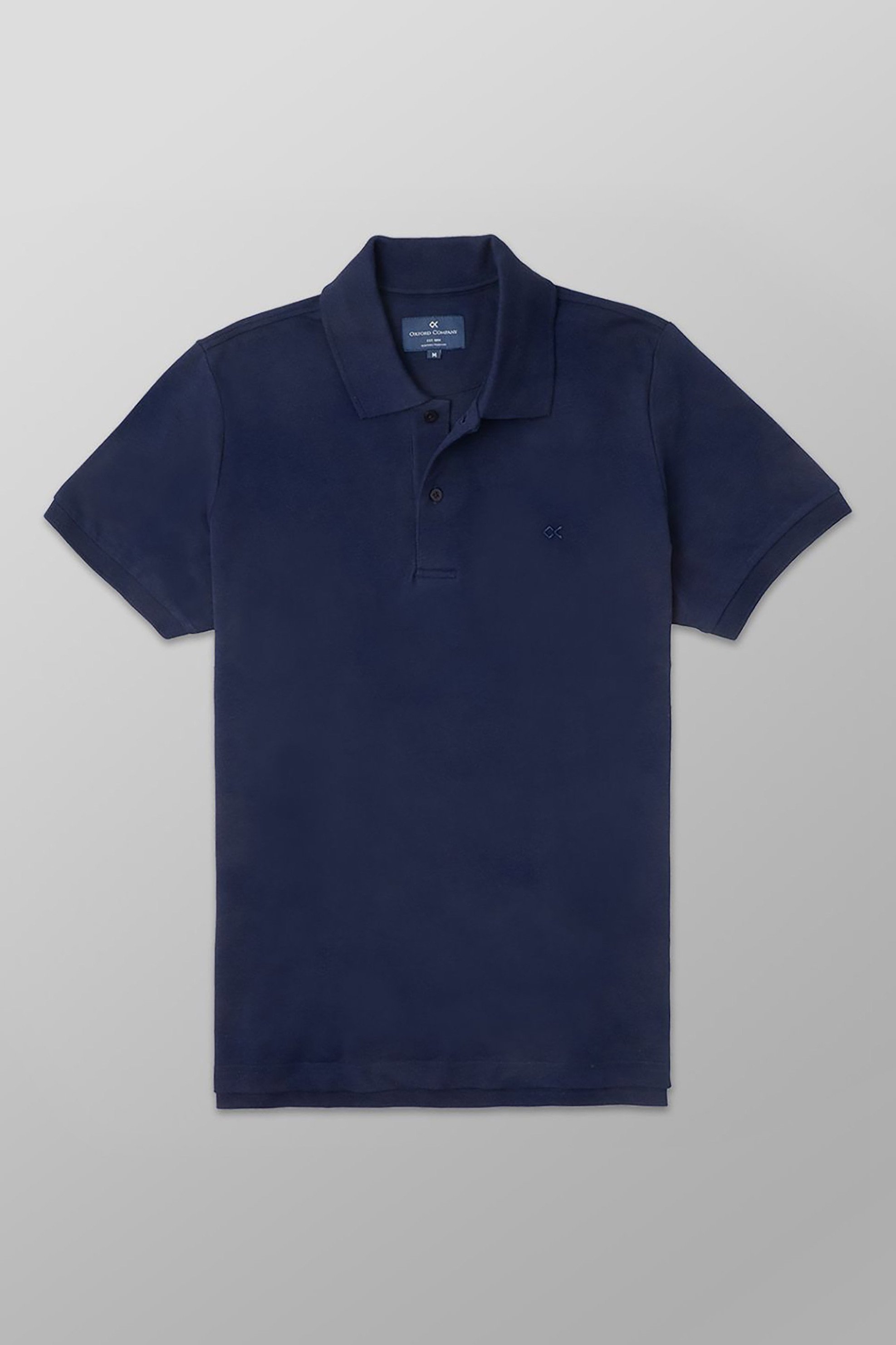 OXFORD COMPANY Oxford Company ανδρική μπλούζα πόλο πικέ μονόχρωμη με κεντημένο λογότυπο Regular Fit - P512-PZ00.17 Μπλε Σκούρο