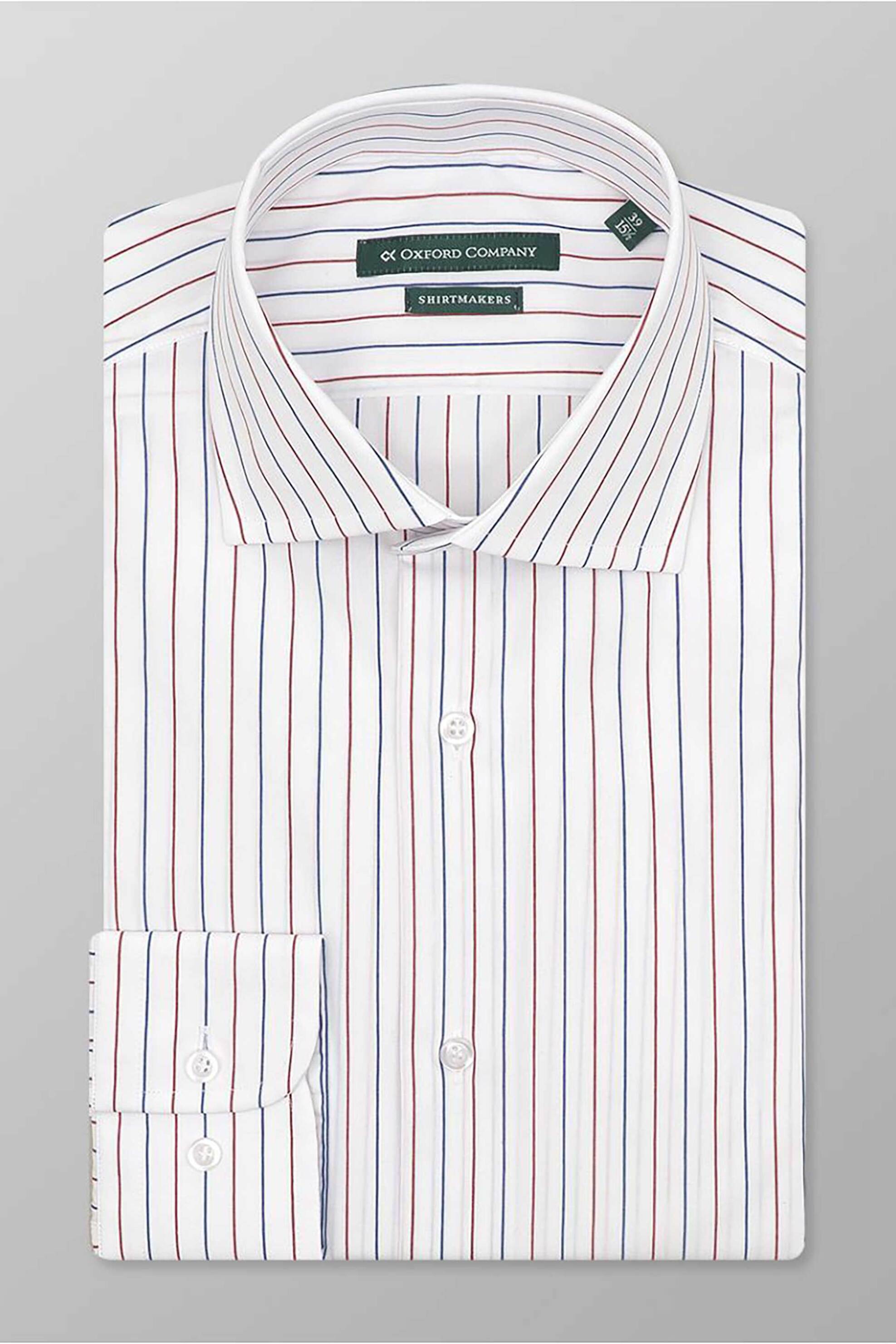 Oxford Company Ανδρικό Classic Πουκάμισο Ριγέ Regular Fit Club - M320Nrz20 02 Εκρού