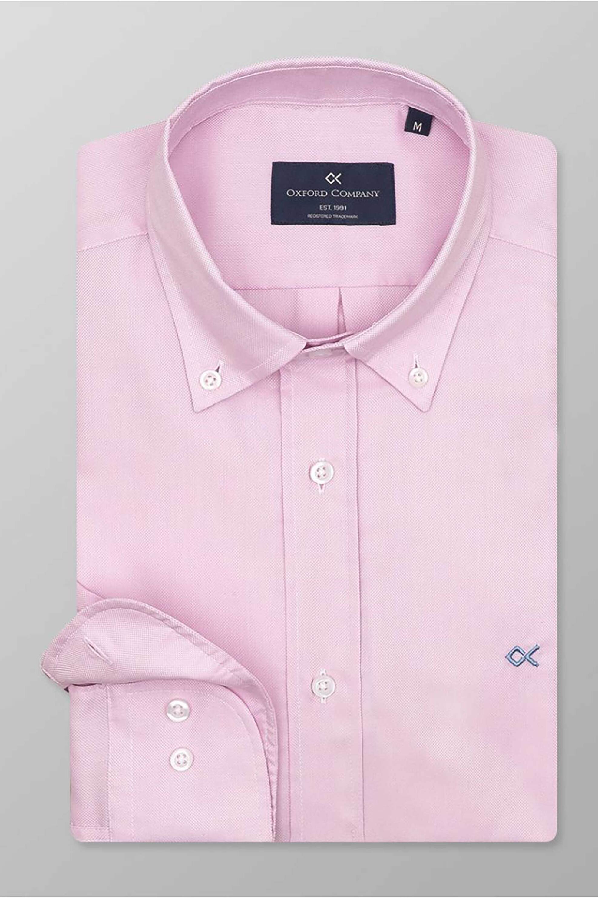 Oxford Company ανδρικό πουκάμισο button down Regular Fit "Sport" - Z210-BU11.04 Ροζ