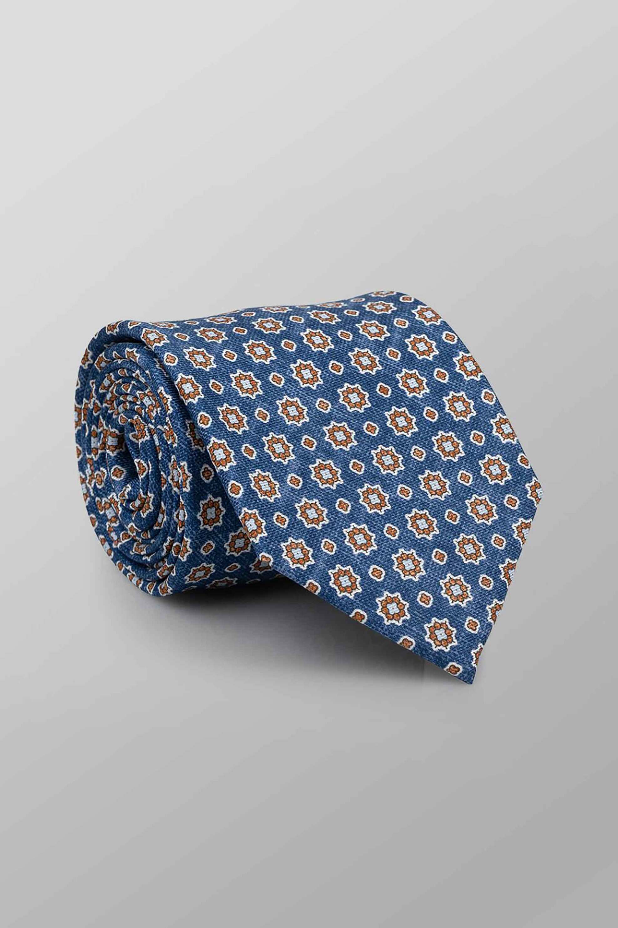 Oxford Company ανδρική μεταξωτή γραβάτα με all-over print Regular Fit - TIE63-400.01 Μπλε