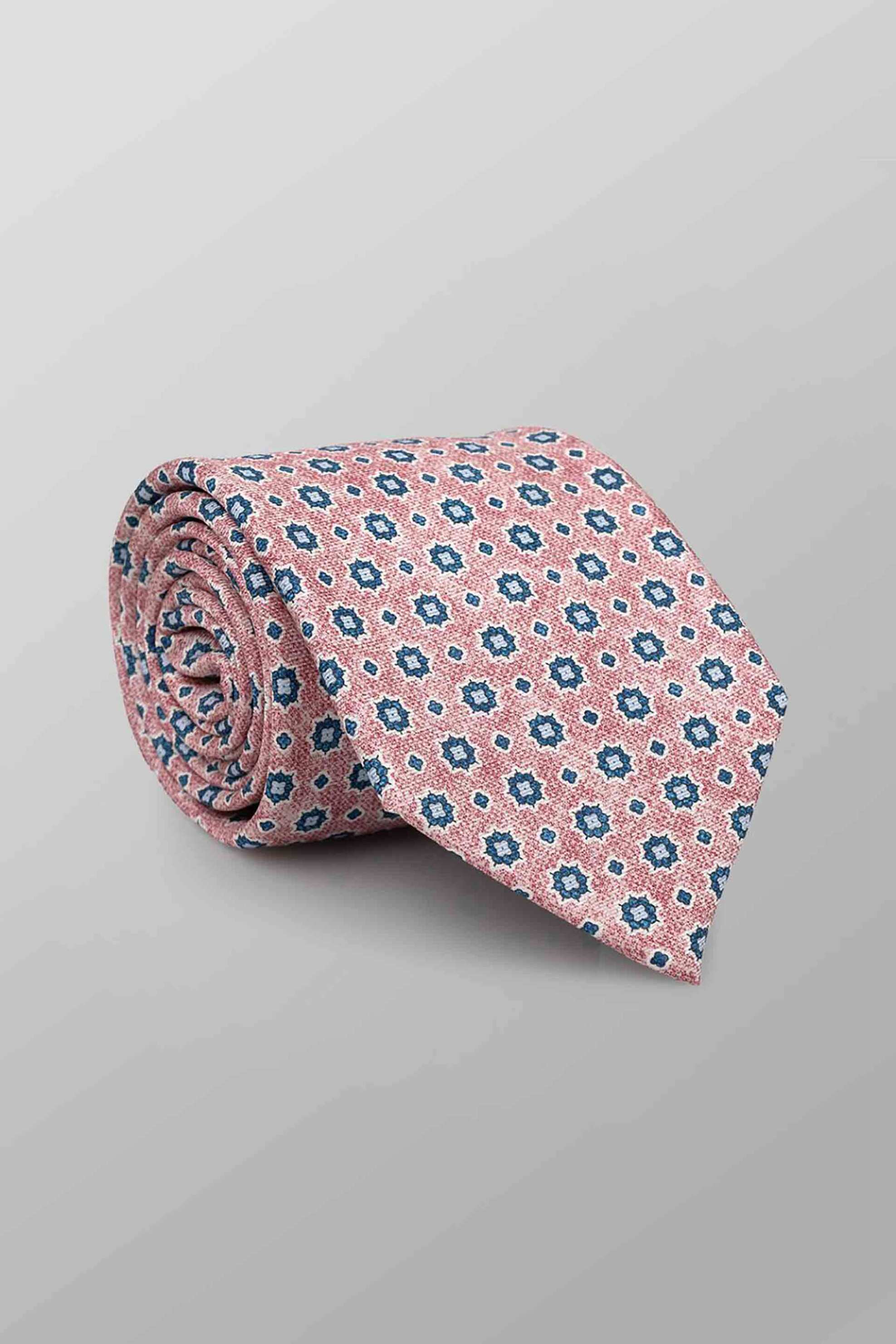 Oxford Company ανδρική μεταξωτή γραβάτα με all-over print Regular Fit - TIE63-400.03 Ροζ