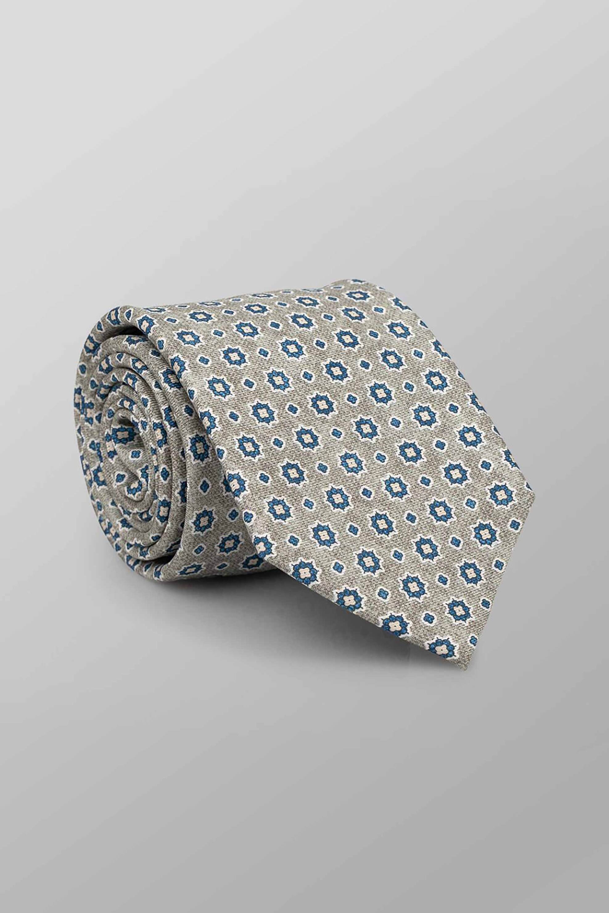 Oxford Company ανδρική μεταξωτή γραβάτα με all-over print Regular Fit - TIE63-400.05 Γκρι