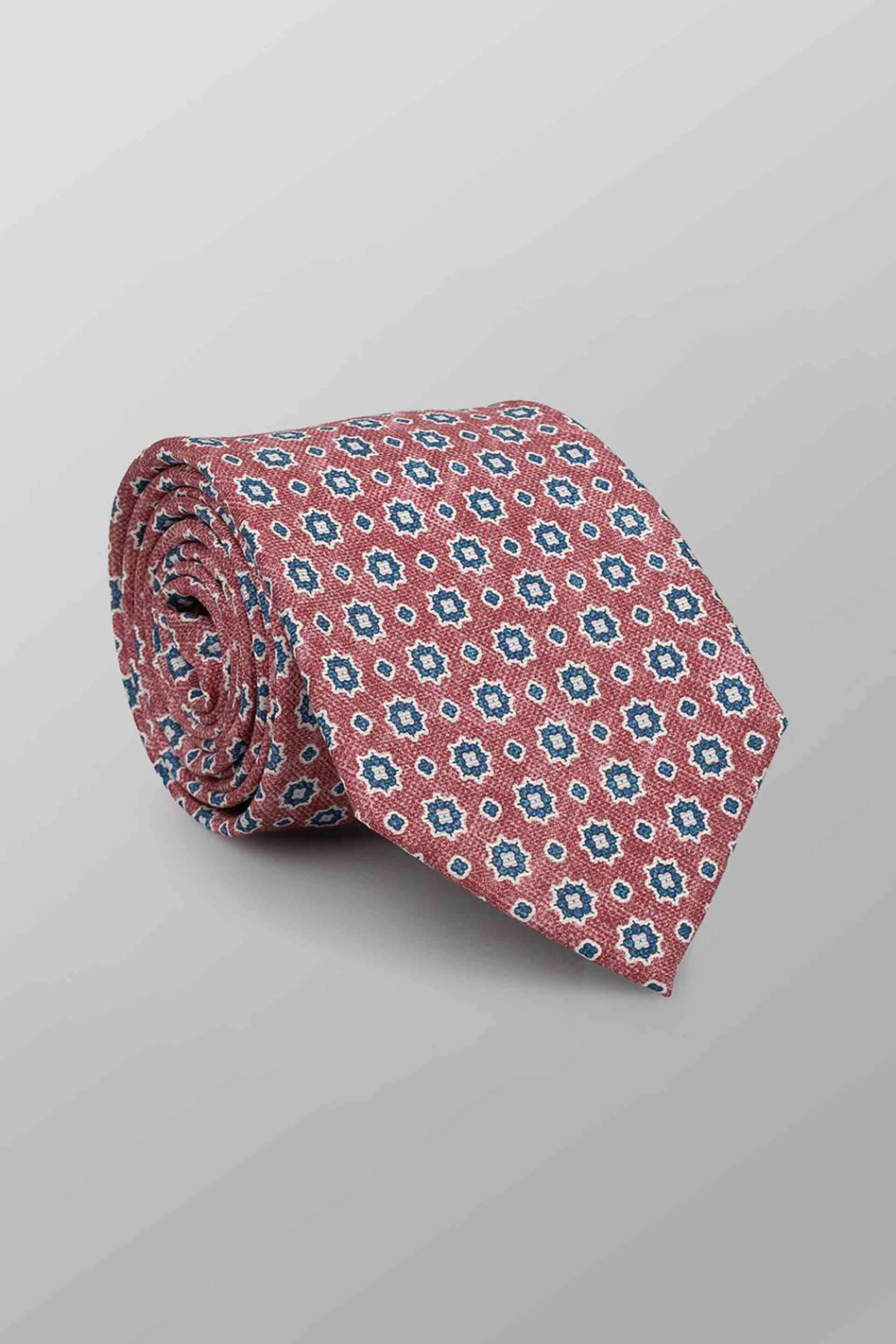 Oxford Company ανδρική μεταξωτή γραβάτα με all-over print Regular Fit - TIE63-400.06 Μπορντό