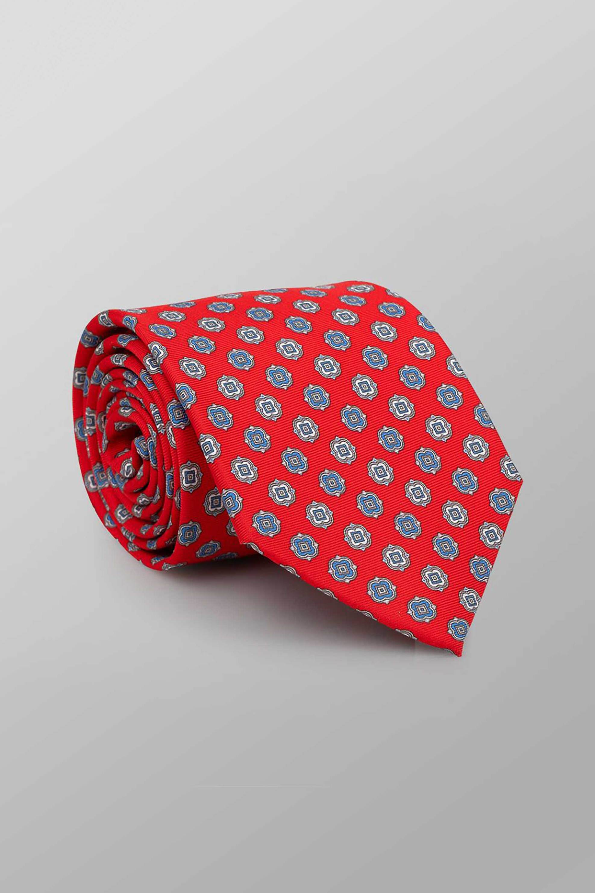 Oxford Company ανδρική μεταξωτή γραβάτα με all-over print Regular Fit - TIE63-401.02 Κόκκινο