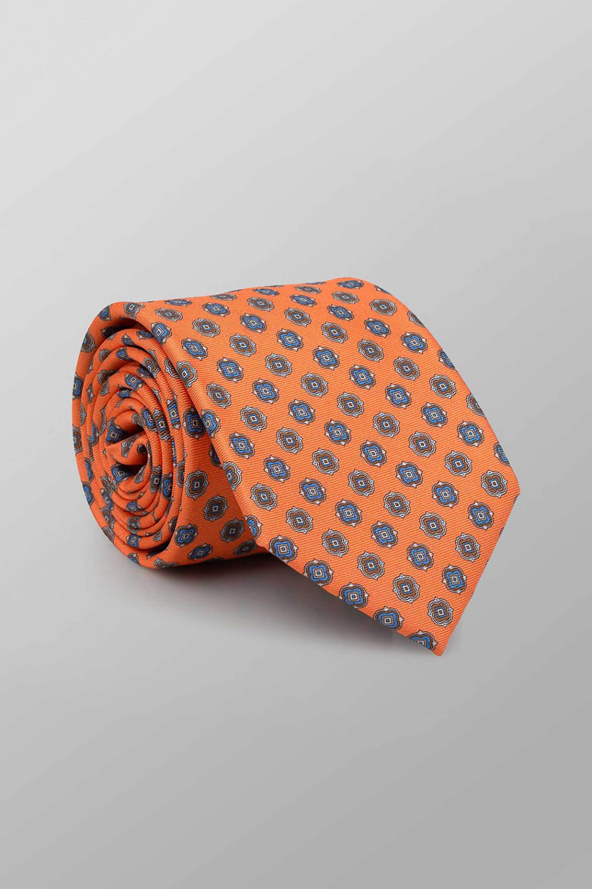 Oxford Company ανδρική μεταξωτή γραβάτα με all-over print Regular Fit - TIE63-401.03 Πορτοκαλί