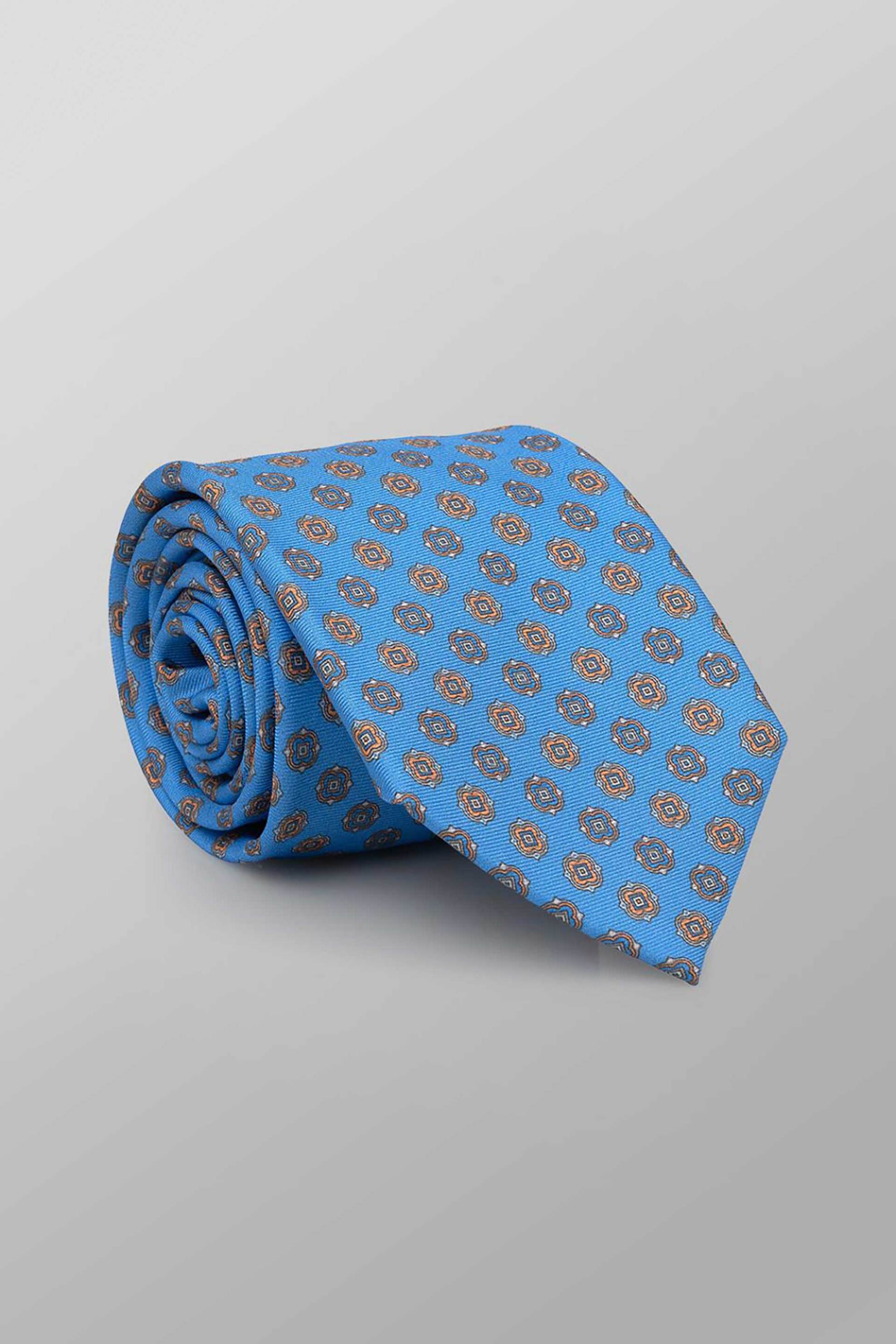 Oxford Company ανδρική μεταξωτή γραβάτα με all-over print Regular Fit - TIE63-401.04 Μπλε