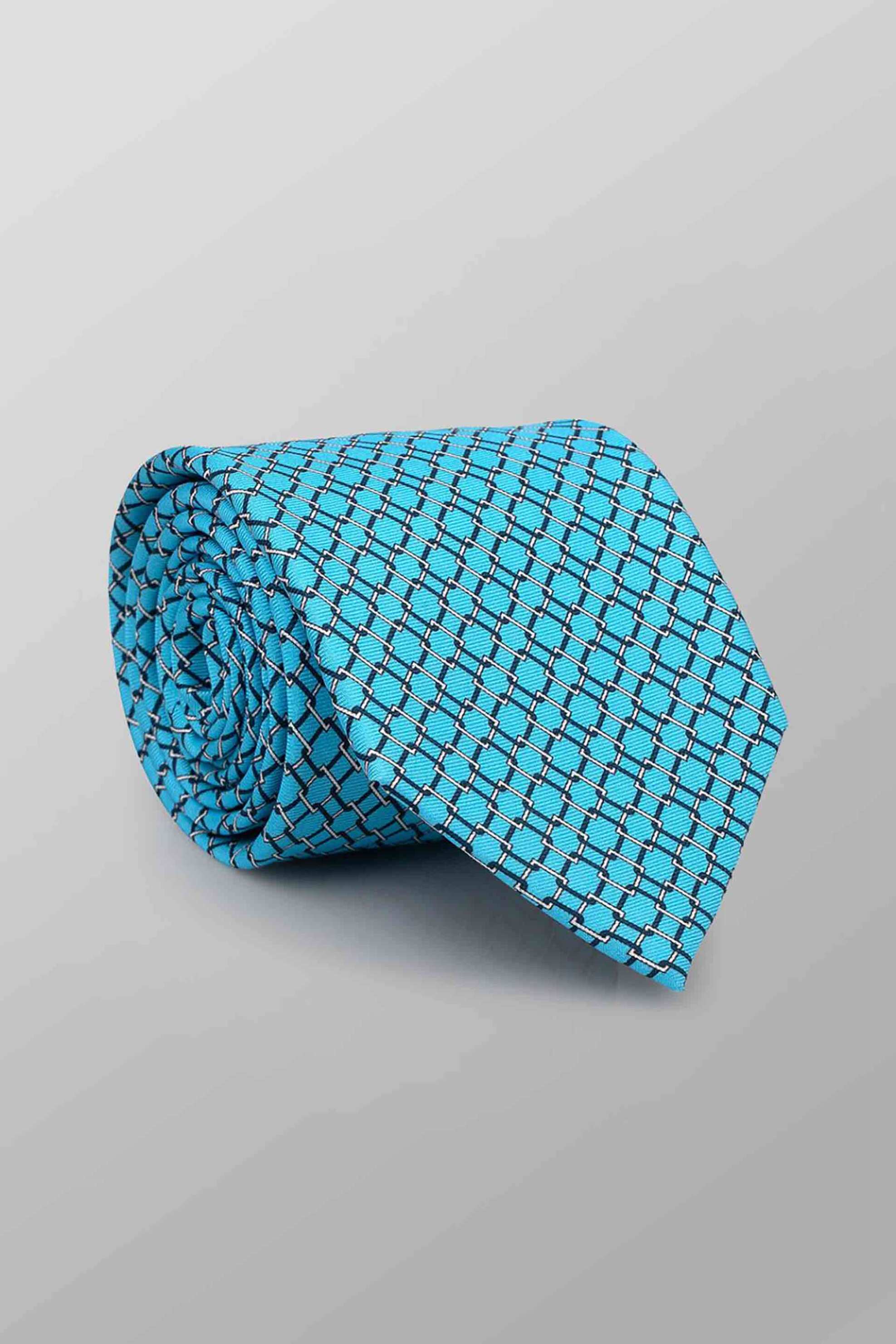 Oxford Company ανδρική μεταξωτή γραβάτα με all-over print Regular Fit - TIE63-402.03 Τυρκουάζ
