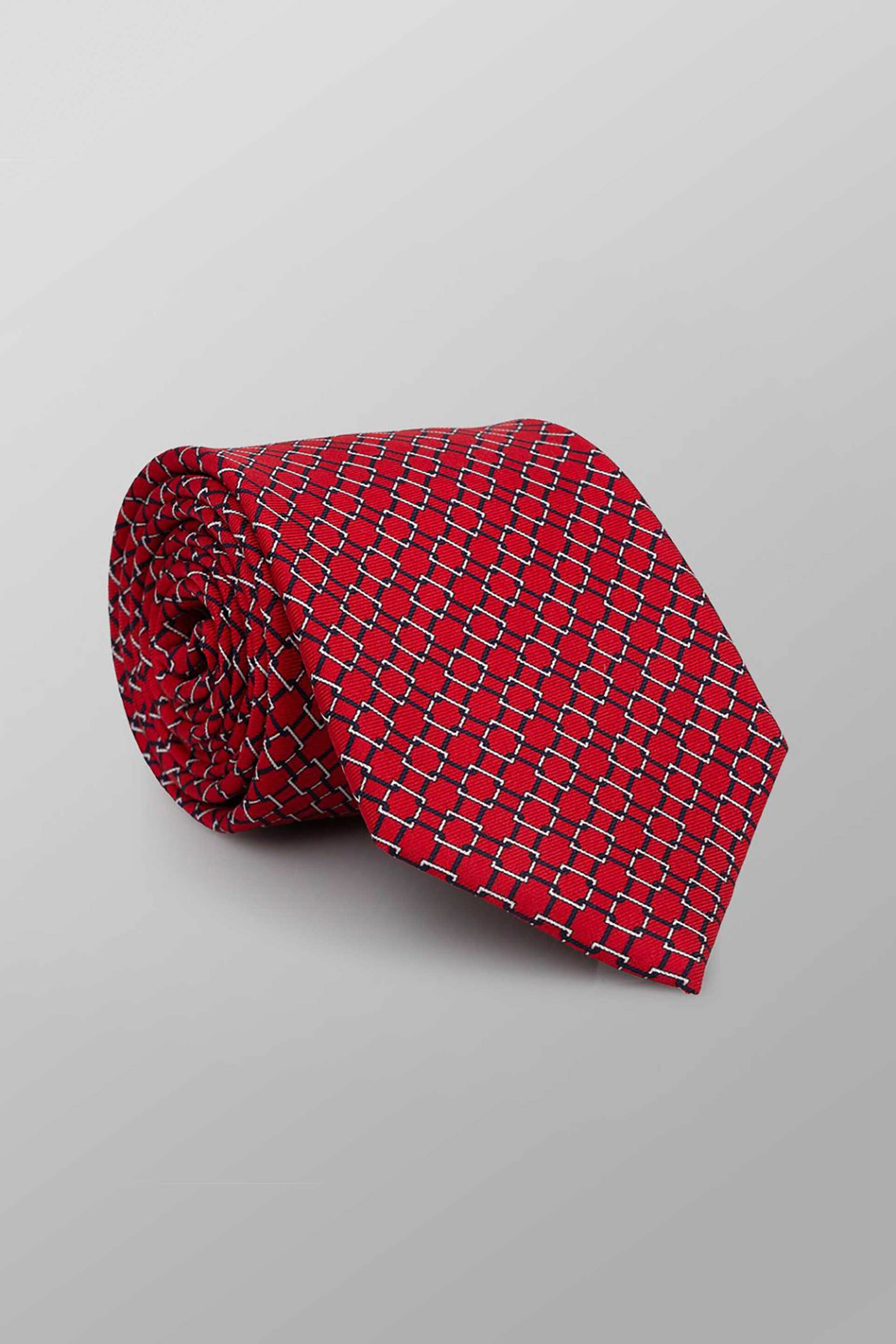 Oxford Company ανδρική μεταξωτή γραβάτα με all-over print Regular Fit - TIE63-402.06 Κόκκινο