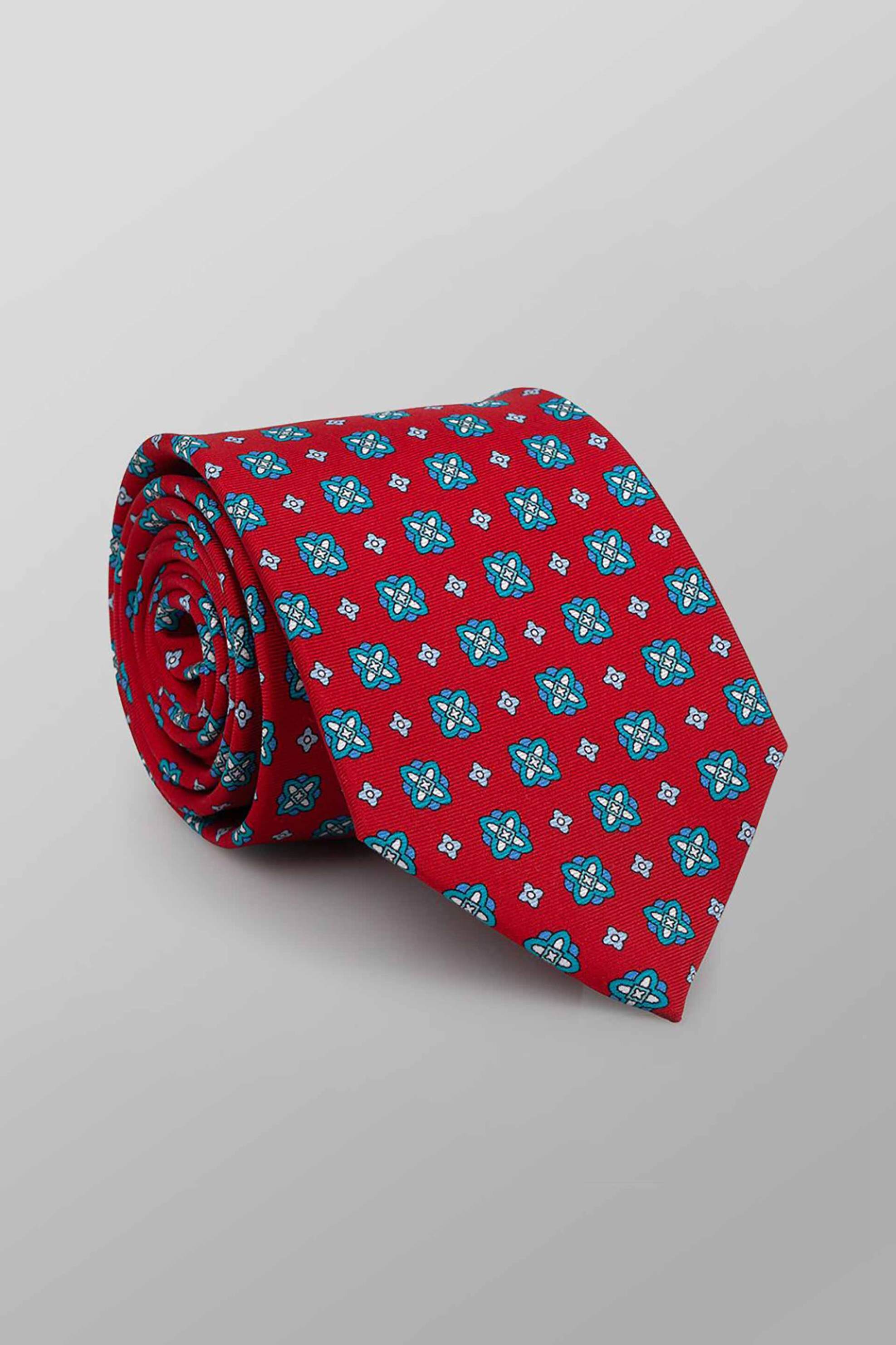Oxford Company ανδρική μεταξωτή γραβάτα με all-over print Regular Fit - TIE63-404.02 Κόκκινο