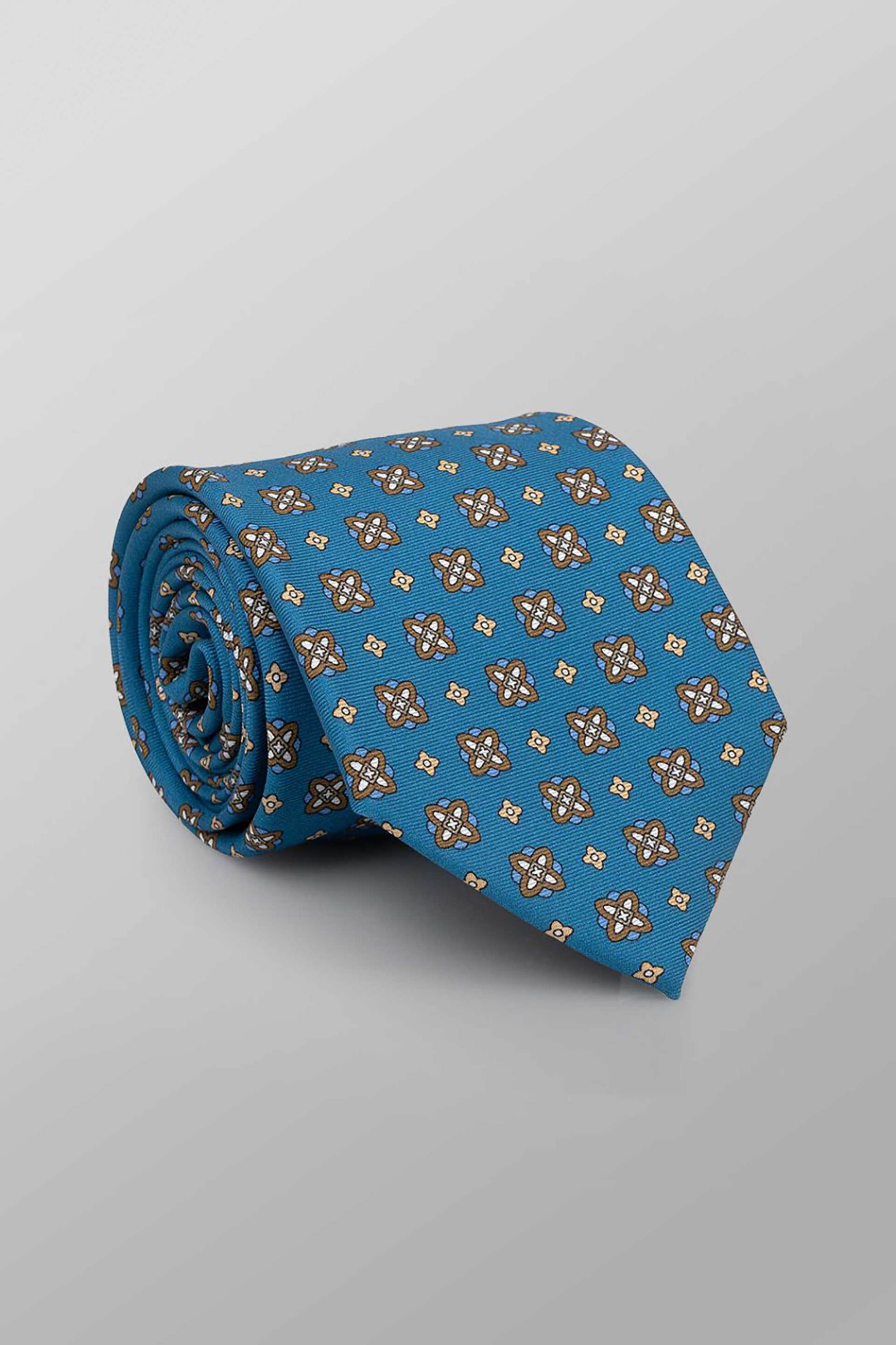 Oxford Company ανδρική μεταξωτή γραβάτα με all-over print Regular Fit - TIE63-404.03 Μπλε