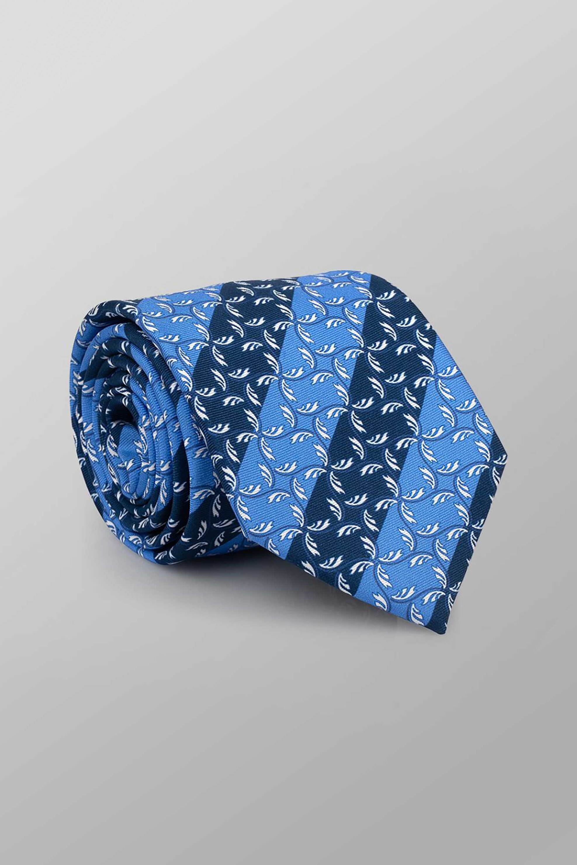 Oxford Company ανδρική μεταξωτή γραβάτα με all-over print Regular Fit - TIE63-403.01 Μπλε
