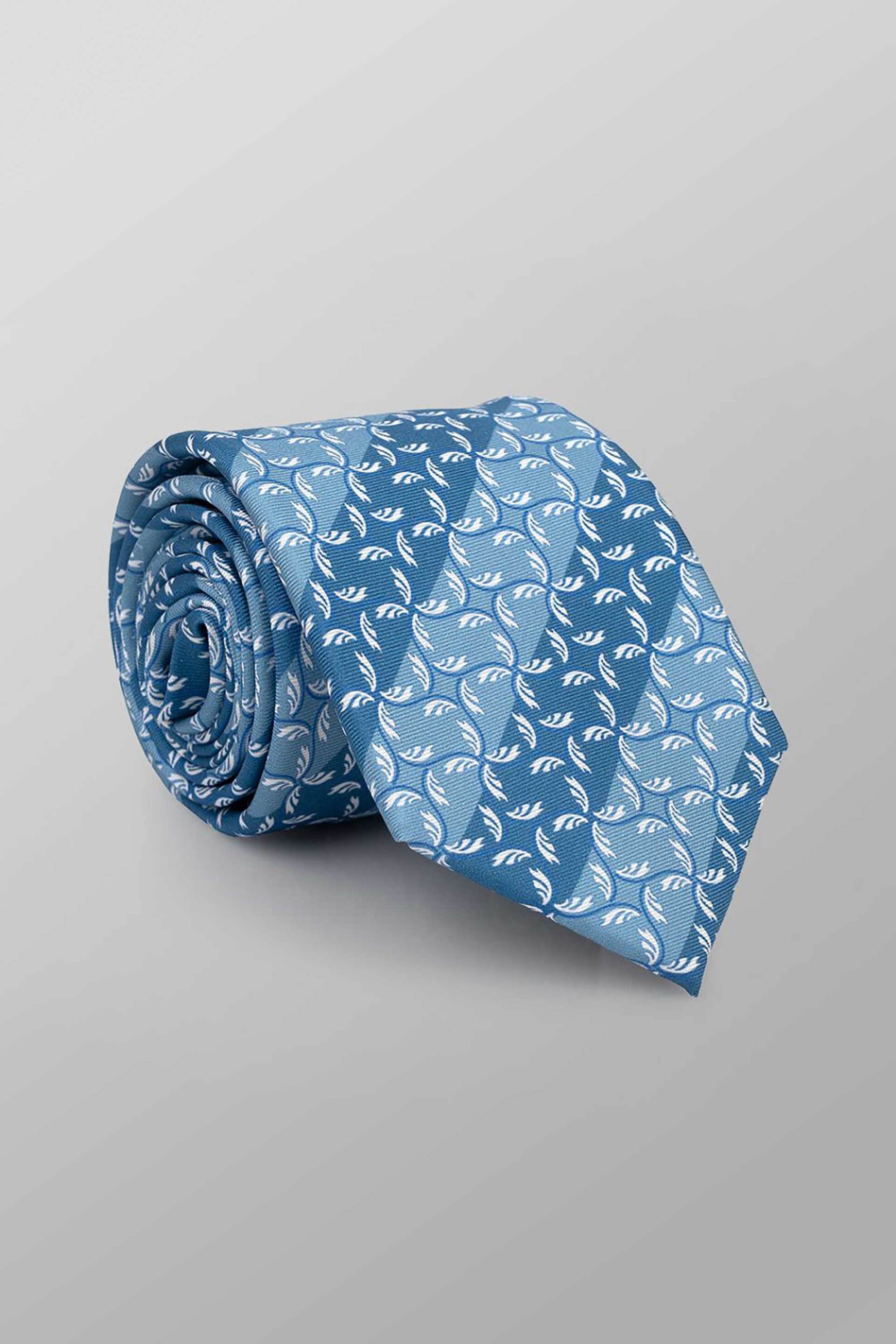 Oxford Company ανδρική μεταξωτή γραβάτα με all-over print Regular Fit - TIE63-403.02 Μπλε