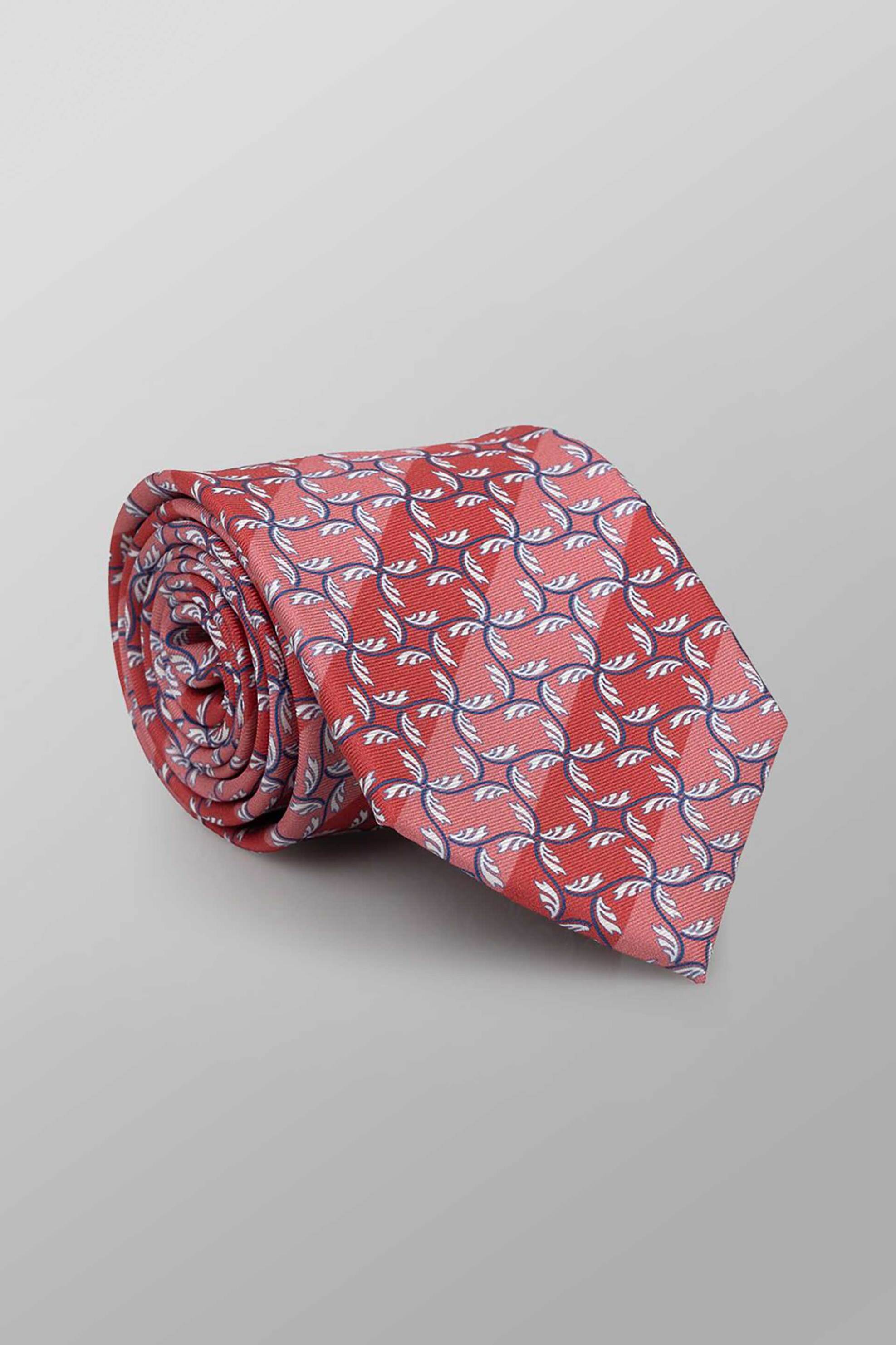 Oxford Company ανδρική μεταξωτή γραβάτα με all-over print Regular Fit - TIE63-403.03 Κόκκινο