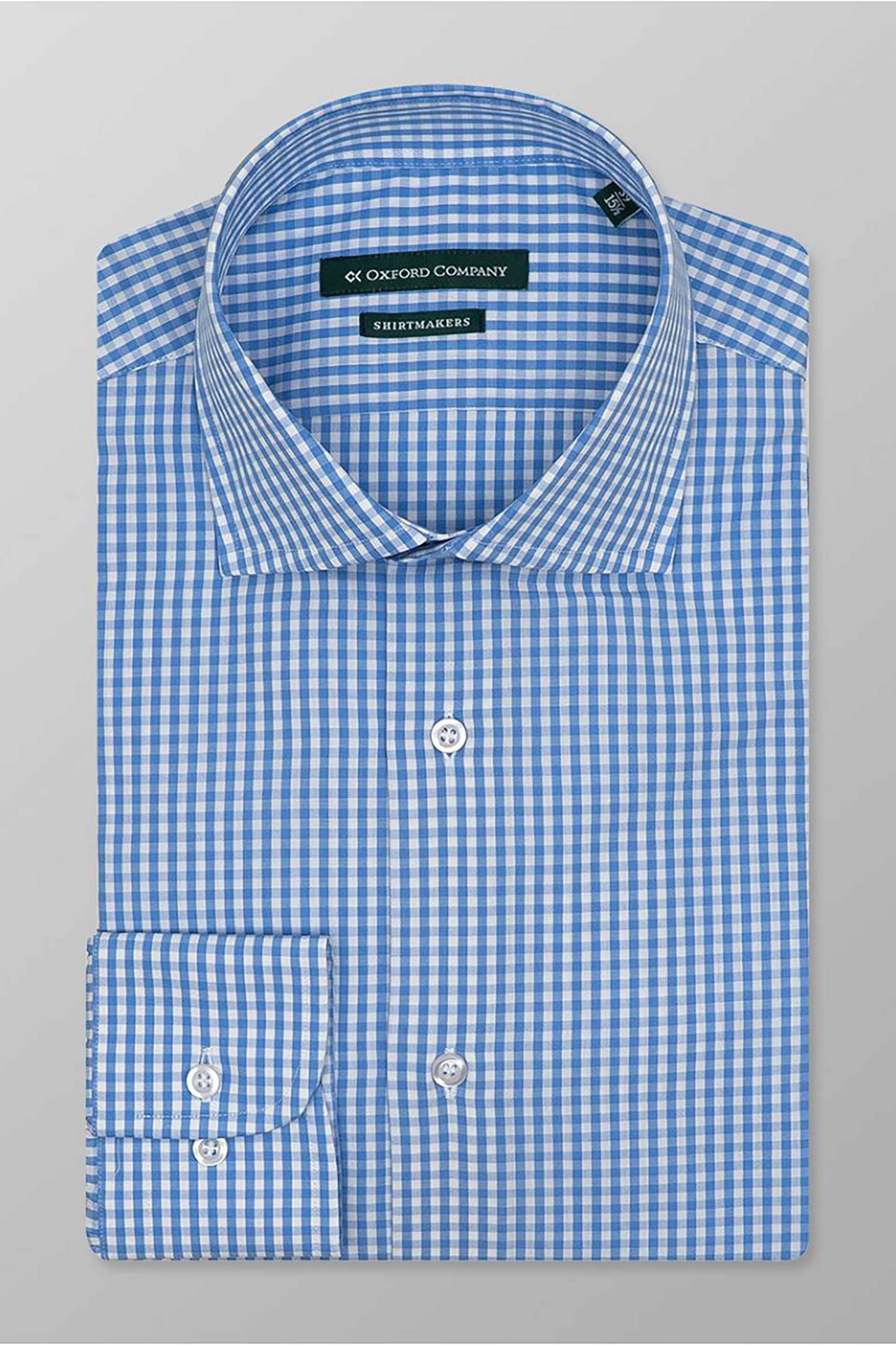 Oxford Company ανδρικό Classic πουκάμισο καρό Regular Fit Club - M330NRZ20.01 Μπλε