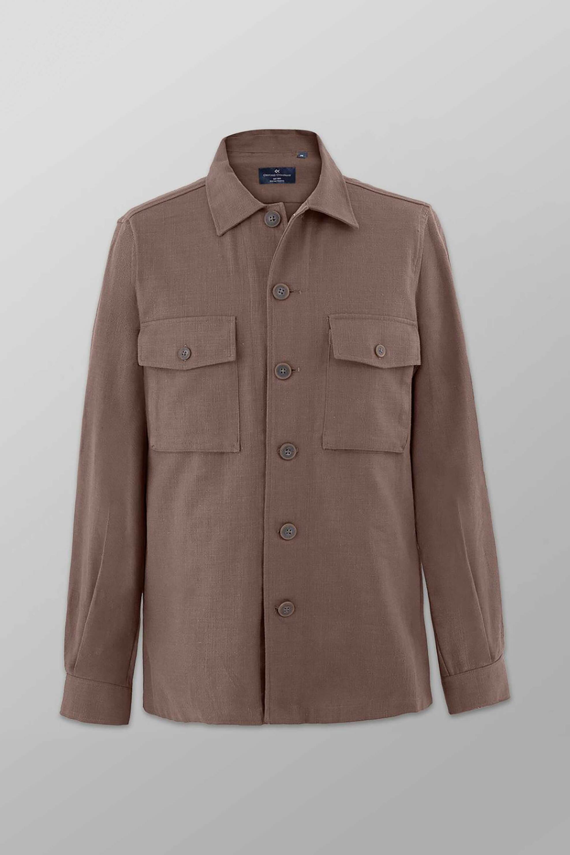 Oxford Company ανδρικό overshirt μονόχρωμο Regular Fit - B116-OZ21.02 Καφέ
