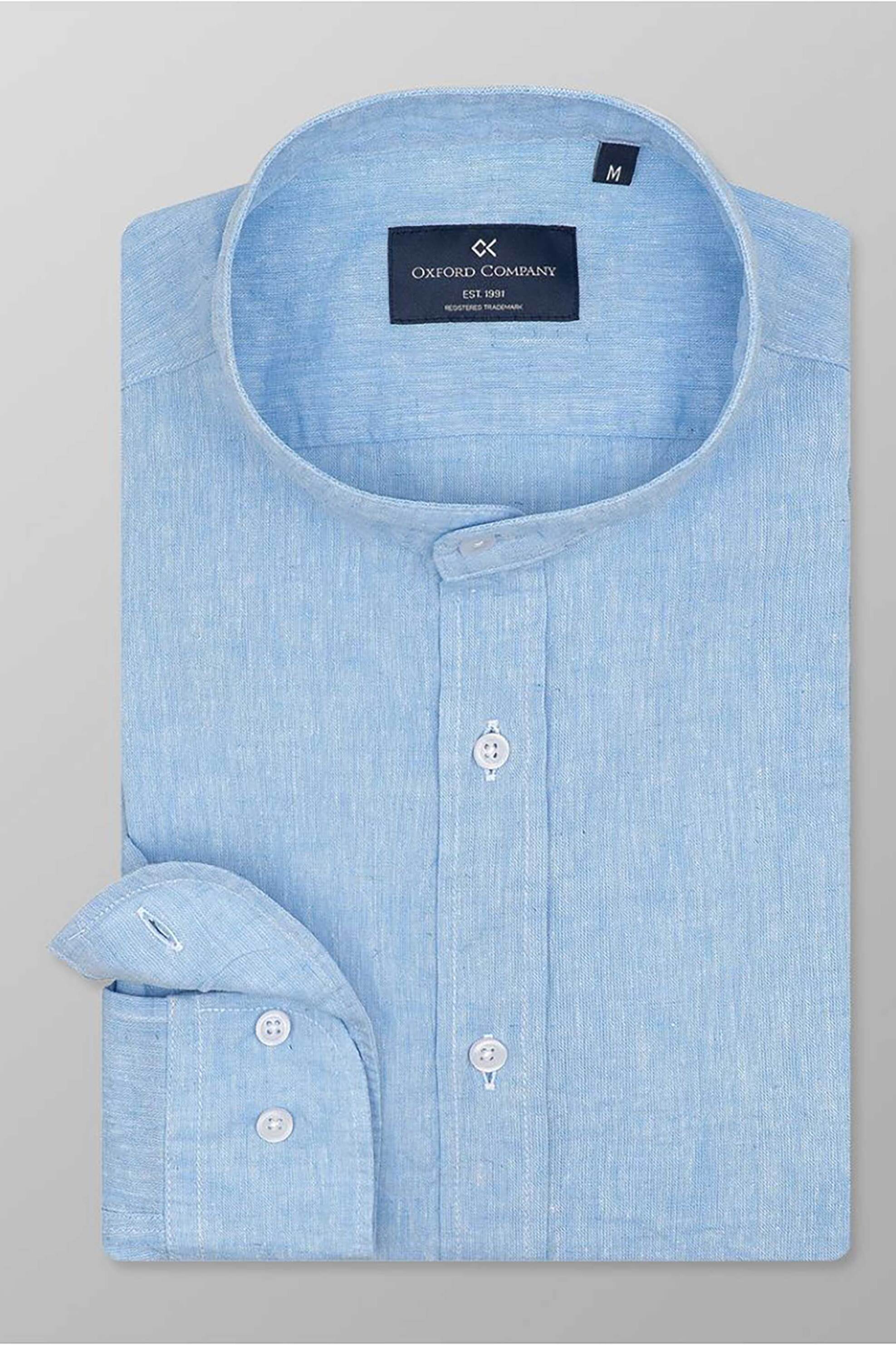 Oxford Company ανδρικό sport πουκάμισο button down μονόχρωμο Regular Fit - L210-MZ20.02 Σιελ
