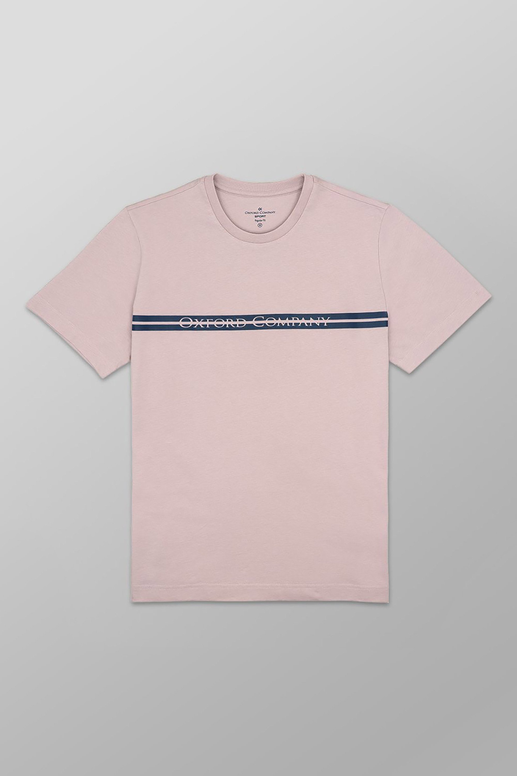 Oxford Company ανδρικό T-shirt μονόχρωμο με λογότυπο Regular Fit - K502-MZ20.06 Λιλά