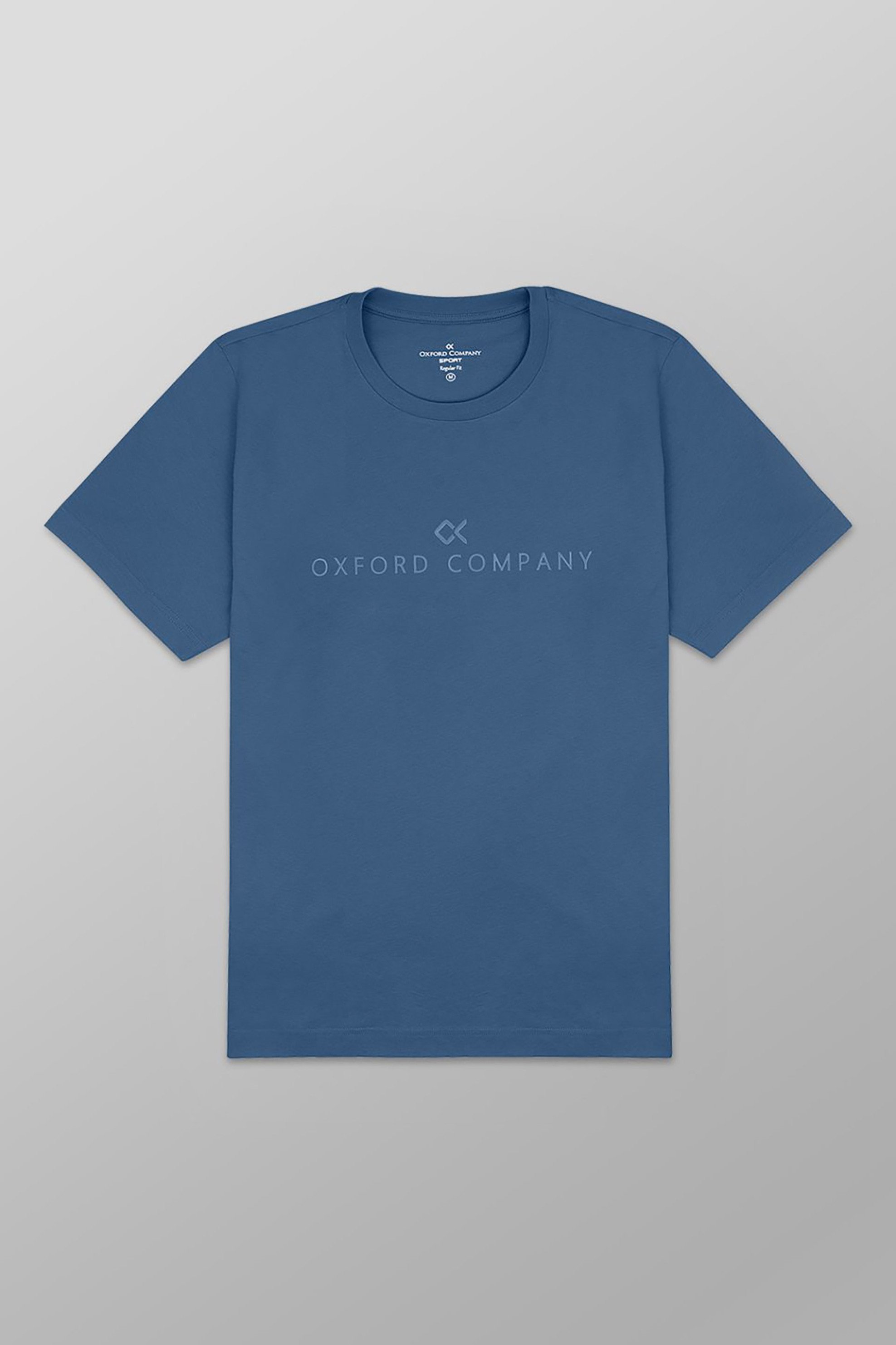 Oxford Company Ανδρικό T-Shirt Μονόχρωμο με Κεντημένο Λογότυπο Regular Fit - K501-Mz20 16 Μπλε