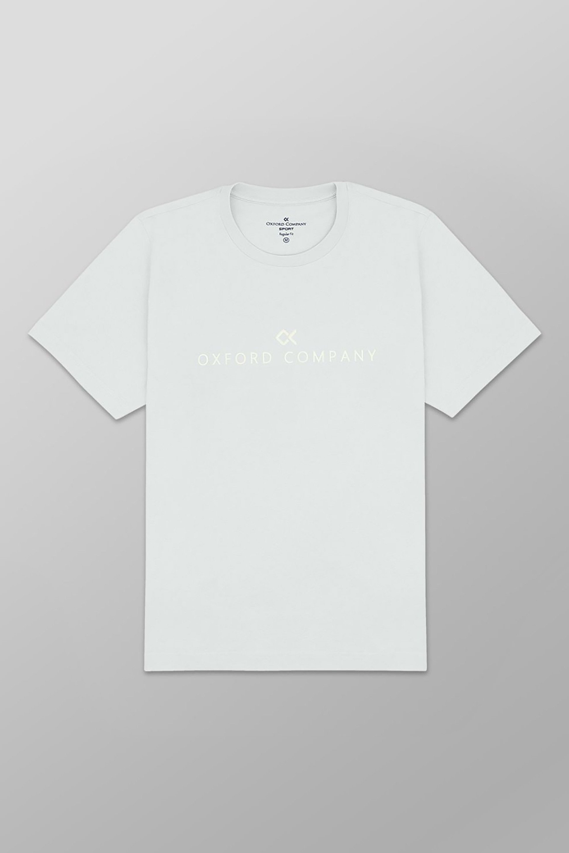 Oxford Company ανδρικό T-shirt μονόχρωμο με κεντημένο λογότυπο Regular Fit - K501-MZ20.21 Πράσινο Ανοιχτό
