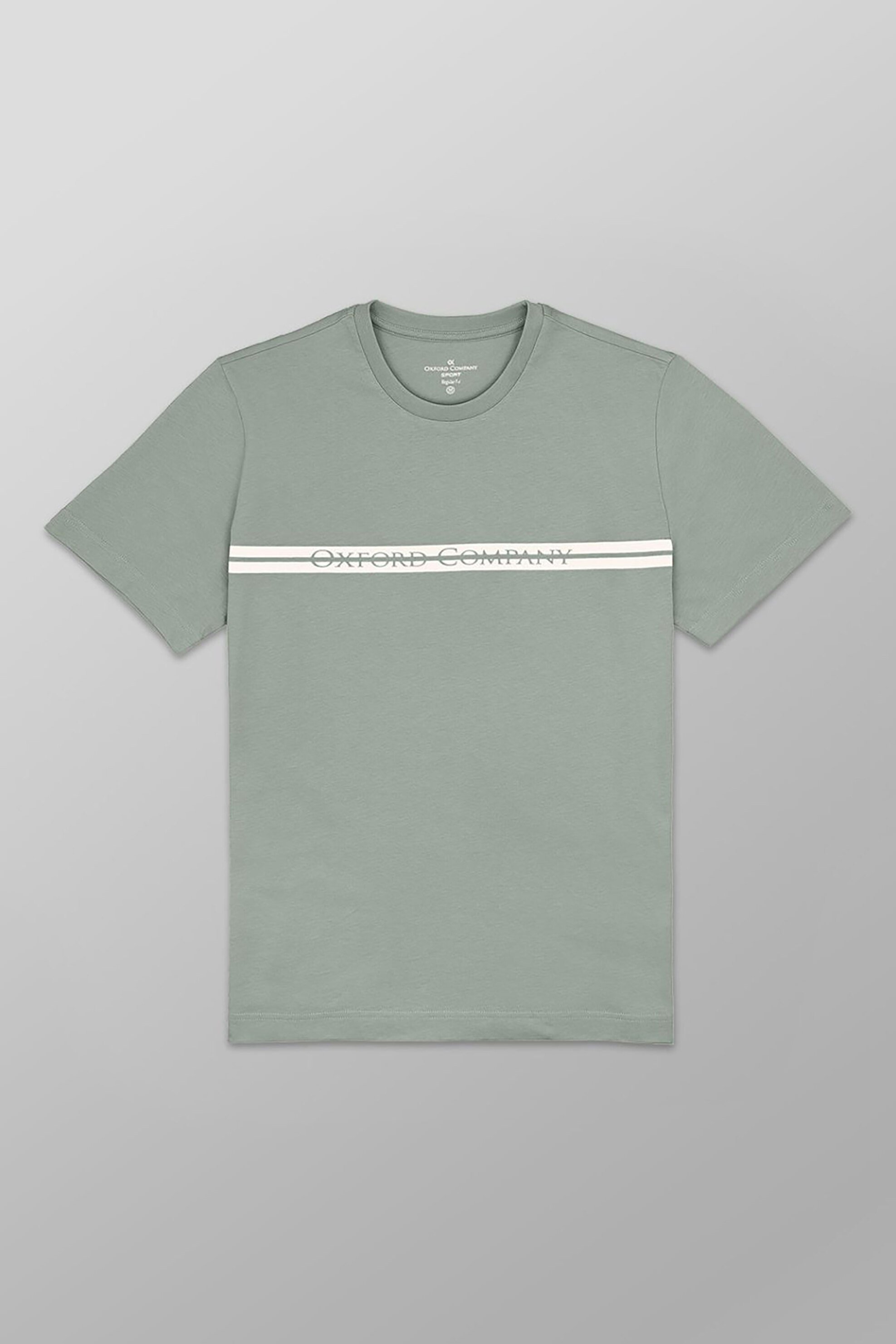 Oxford Company ανδρικό T-shirt μονόχρωμο με λογότυπο Regular Fit - K502-MZ20.04 Λαδί