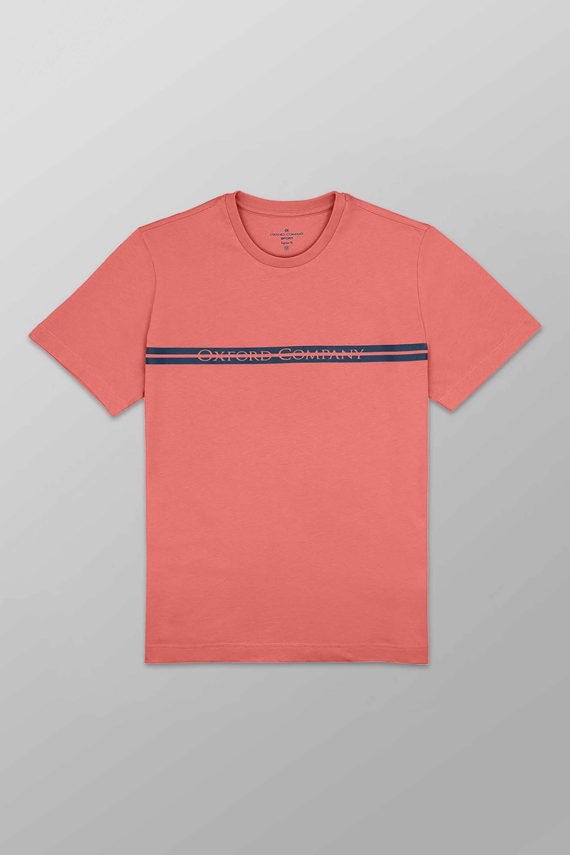 Oxford Company ανδρικό T-shirt μονόχρωμο με λογότυπο Regular Fit - K502-MZ20.32 Πορτοκαλί