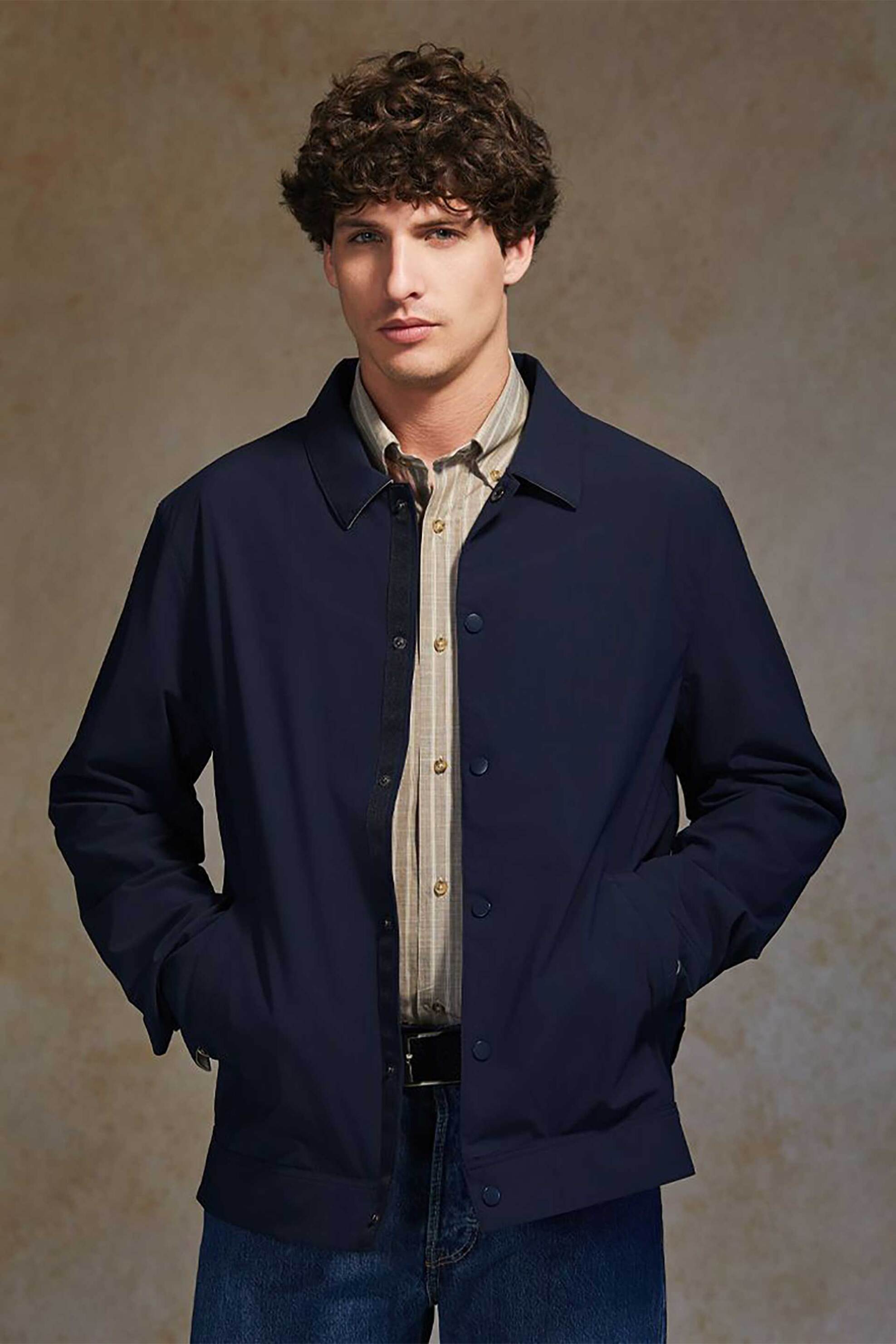OXFORD COMPANY Oxford Company ανδρικό jacket μονόχρωμο - A310-JZ70.01 Μπλε Σκούρο