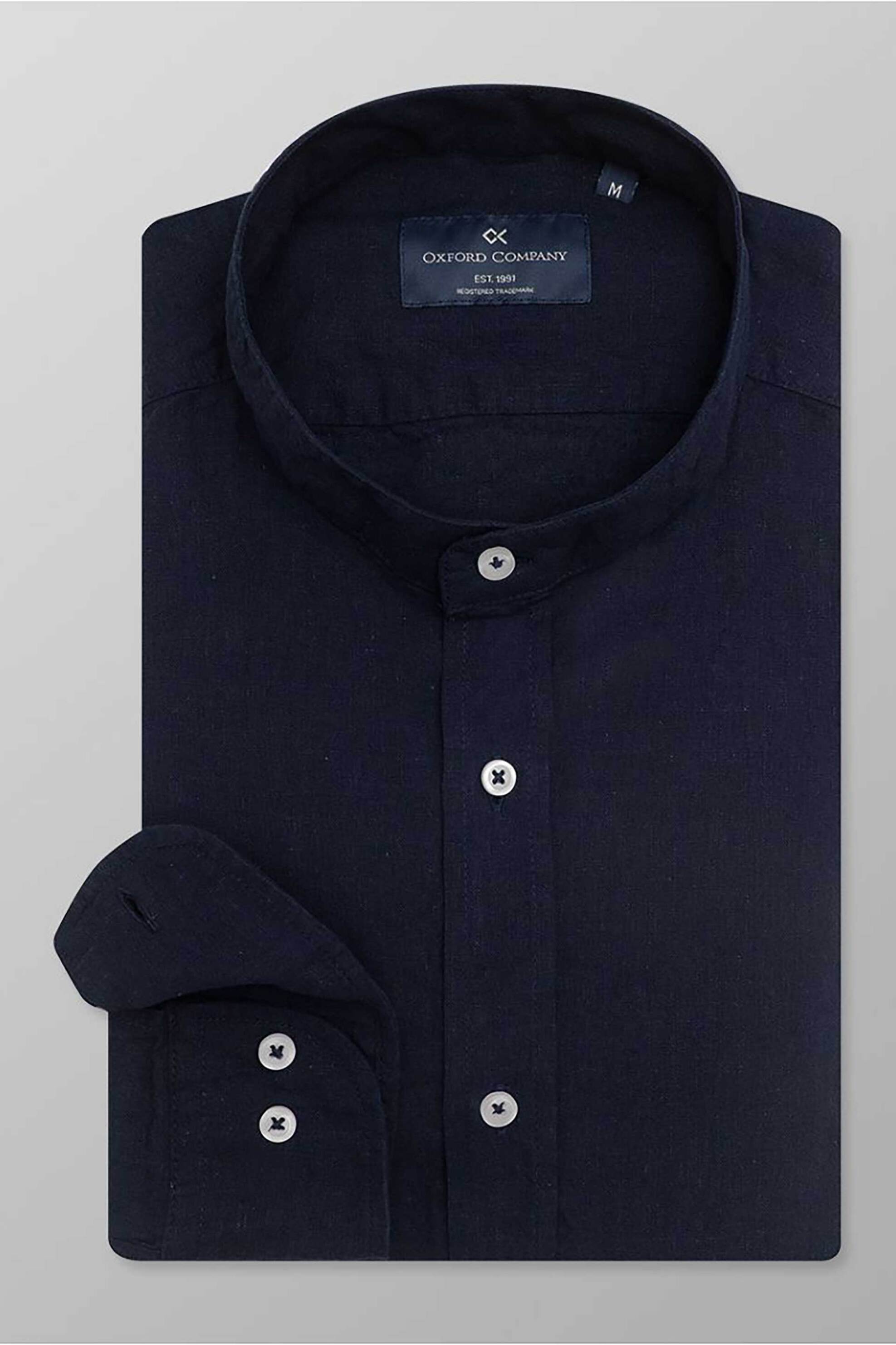 Oxford Company ανδρικό sport πουκάμισο button down μονόχρωμο Regular Fit - L210-MZ20.08 Μπλε Σκούρο