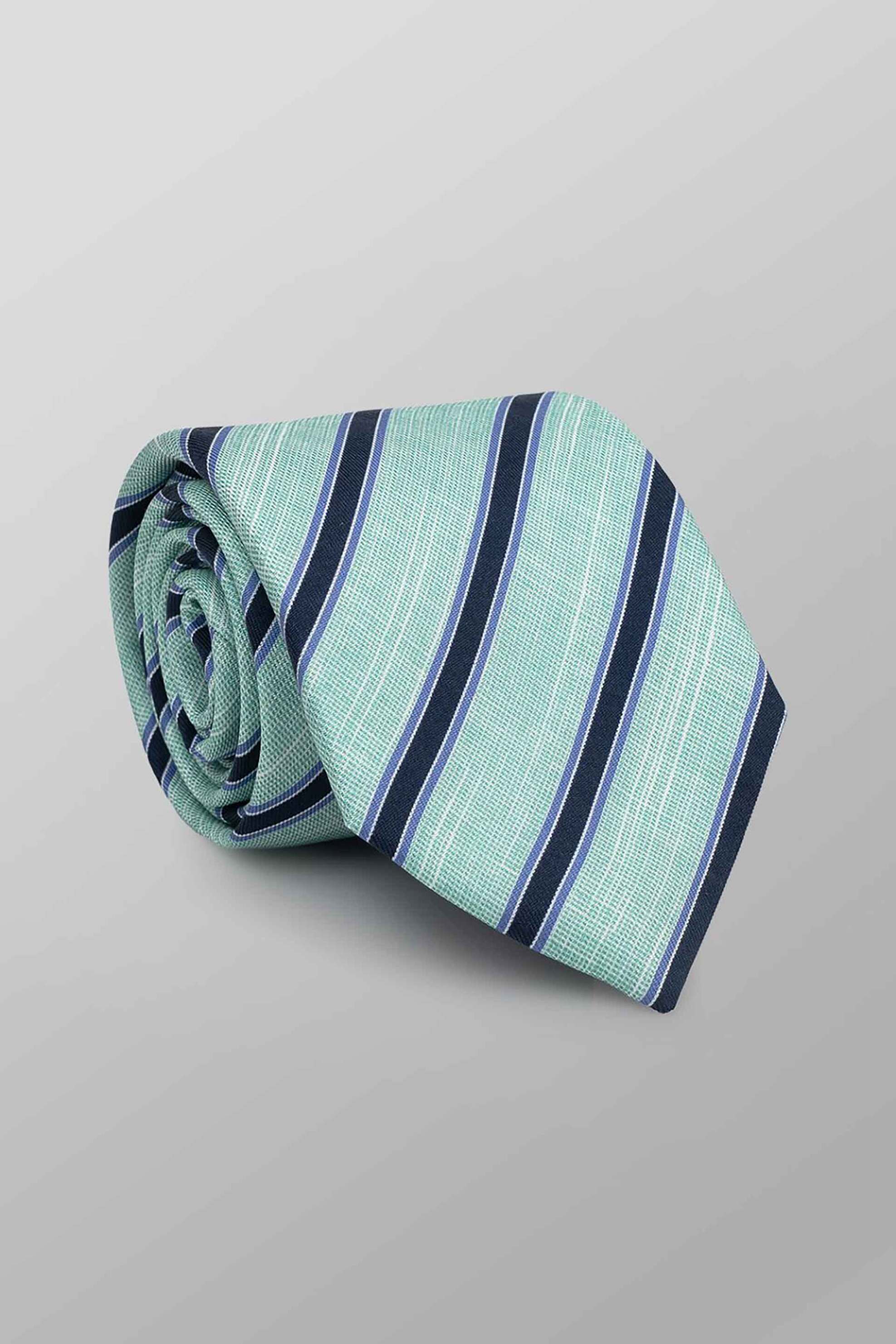 Oxford Company ανδρική μεταξωτή γραβάτα με ριγέ σχέδιο Regular Fit - TIE63-202.02 Γαλάζιο