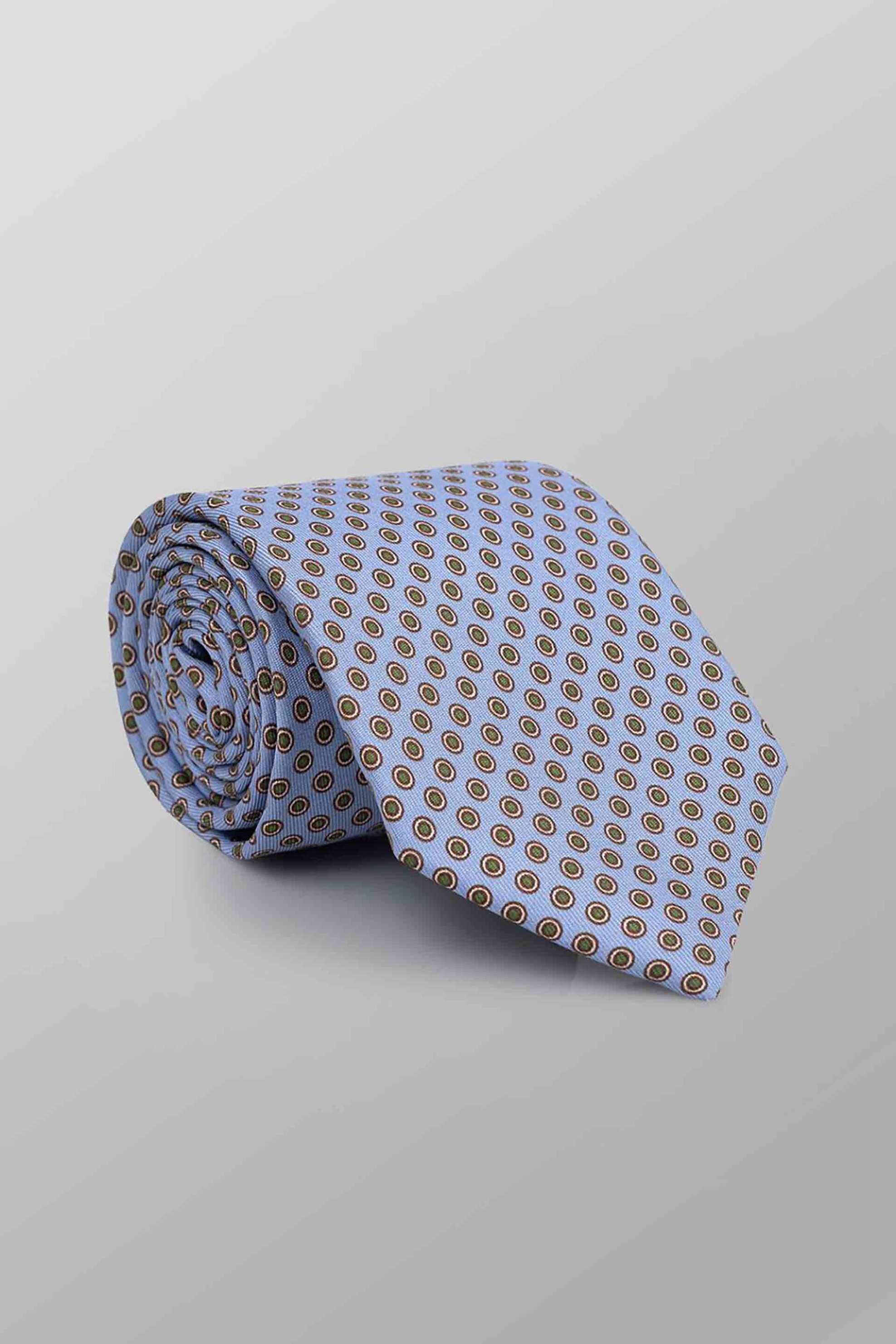 Oxford Company ανδρική μεταξωτή γραβάτα με all-over print Regular Fit - TIE63-407.02 Γαλάζιο