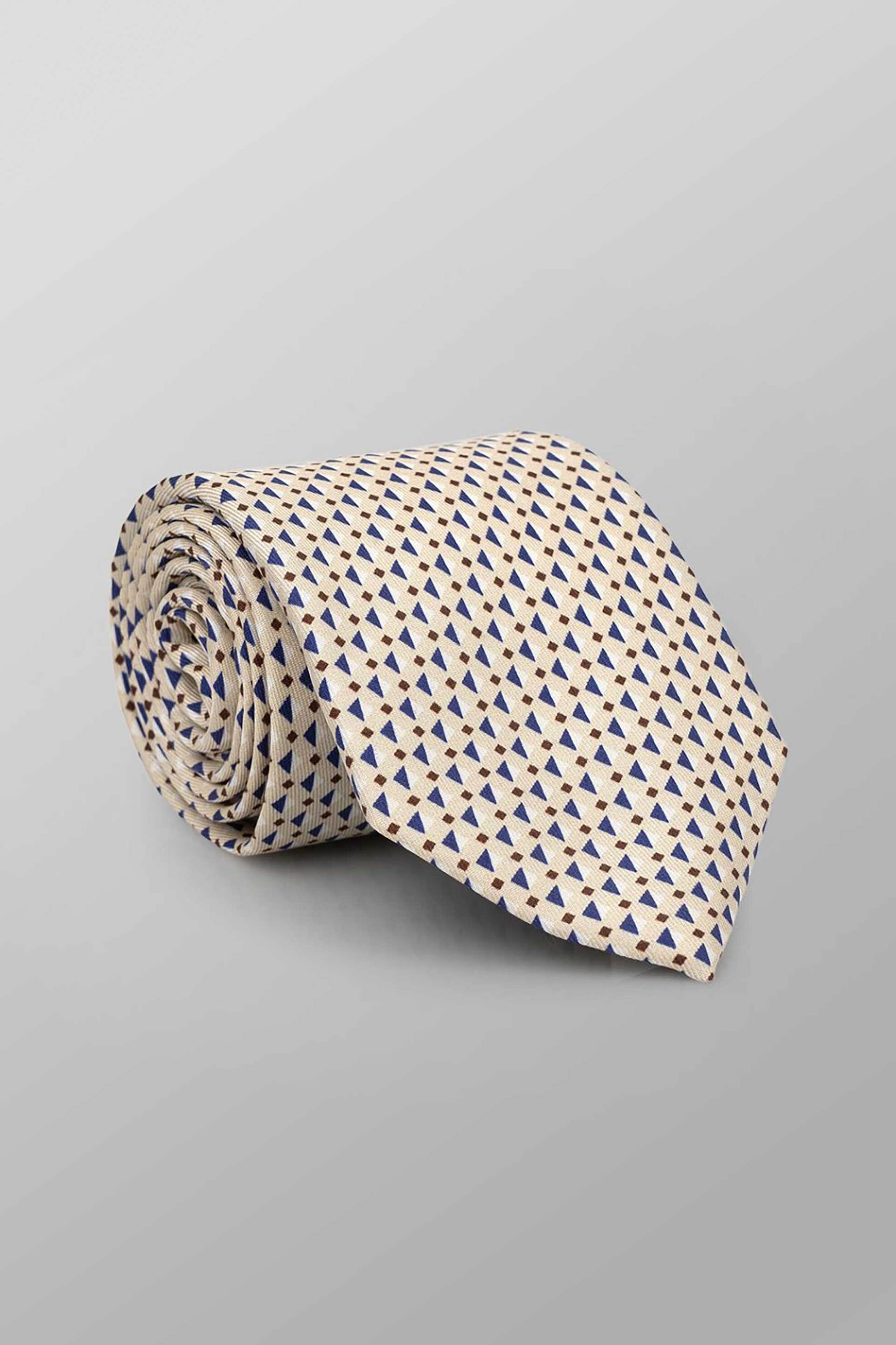 Oxford Company ανδρική μεταξωτή γραβάτα με all-over print Regular Fit - TIE63-408.04 Εκρού