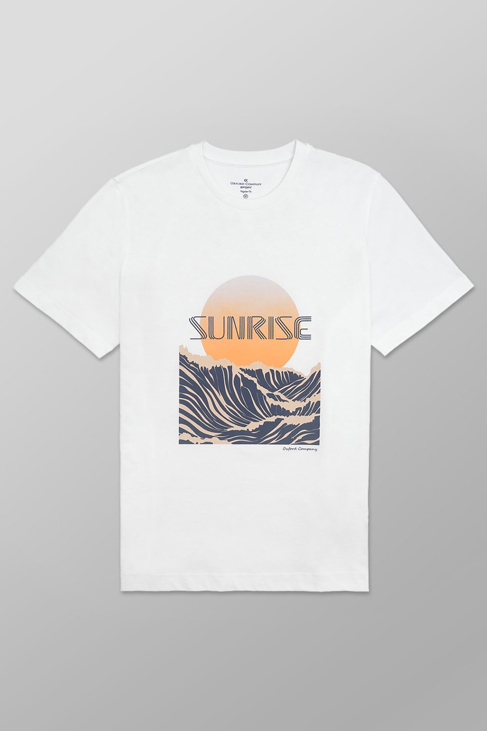 Oxford Company ανδρικό T-shirt μονόχρωμο με print Regular Fit - K504-MZ20.21 Εκρού