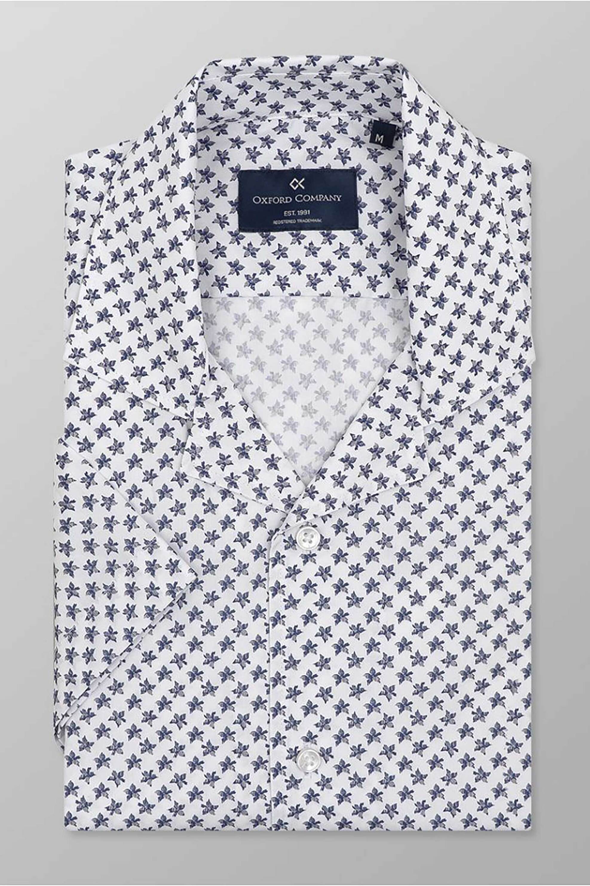Oxford Company ανδρικό sport πουκάμισο με all-over print Regular Fit "Byron Riviera" - M166-IZ41.01 Ασπρόμαυρο
